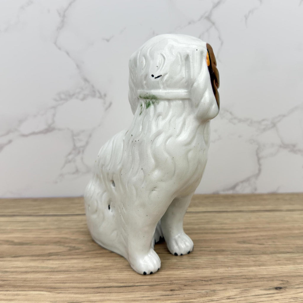 Antique Staffordshire Spaniel Dog Figurine, Victorian Mantel Decor