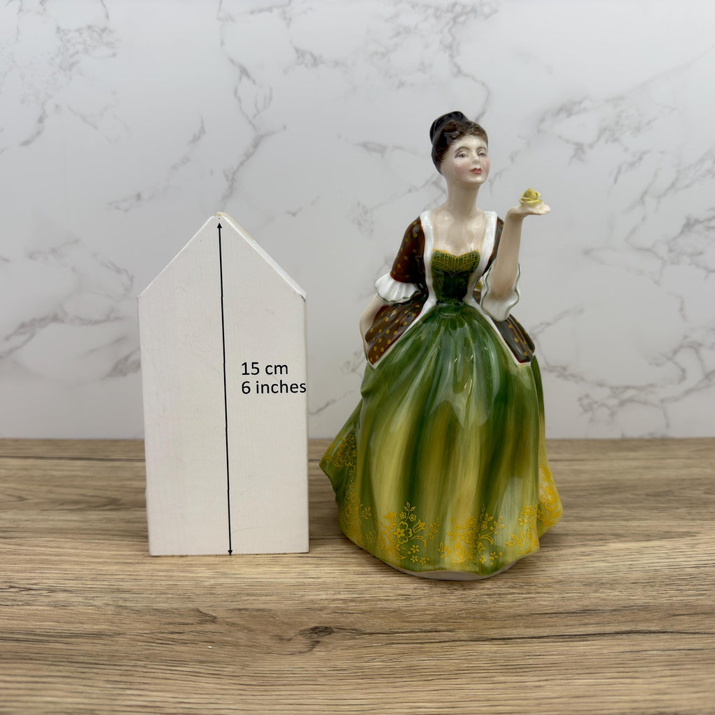 Vintage Royal Doulton Porcelain Figurine, FLEUR HN2368, Green Dress