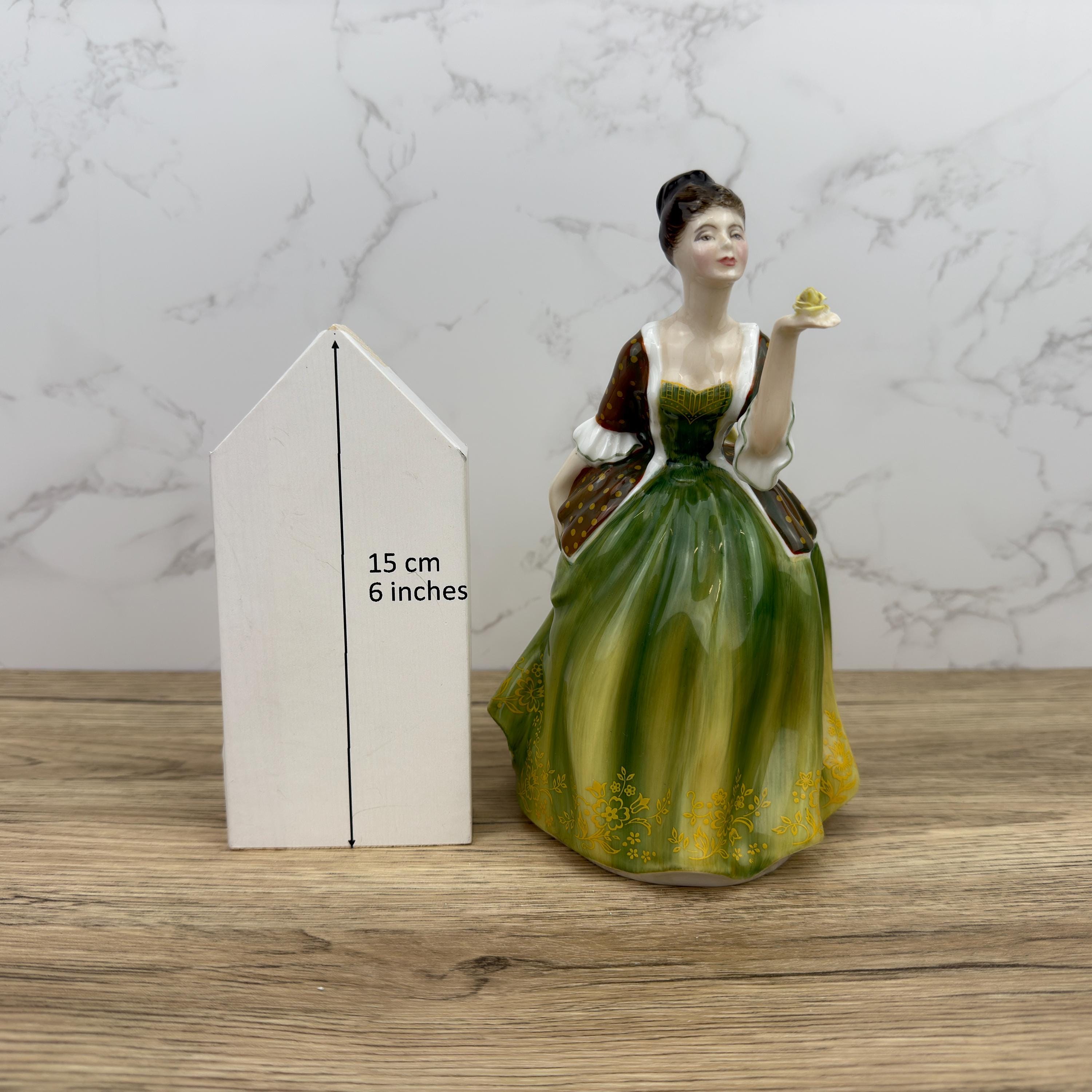 Vintage Royal Doulton Porcelain Figurine, FLEUR HN2368, Green Dress