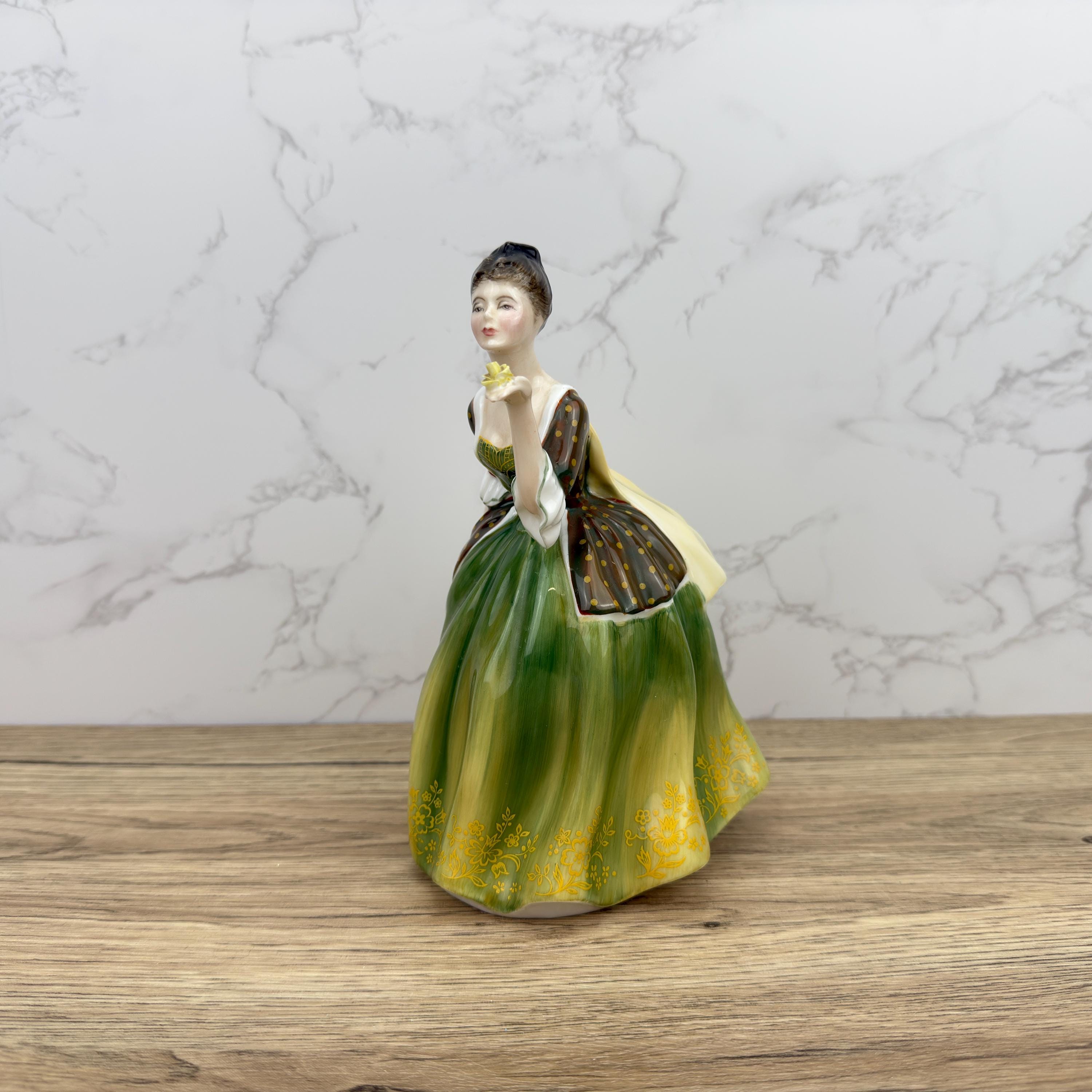 Vintage Royal Doulton Porcelain Figurine, FLEUR HN2368, Green Dress