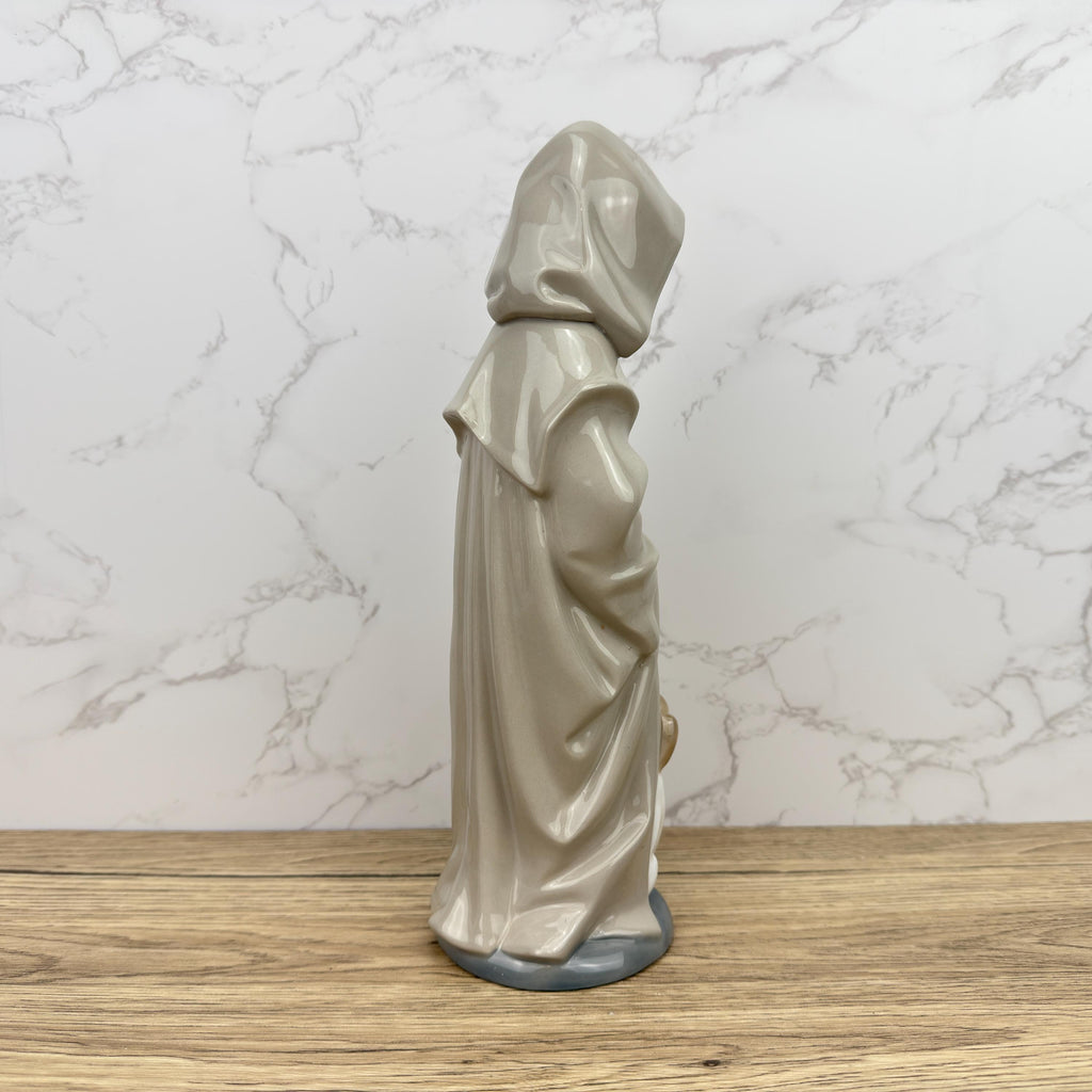 Vintage Nao Lladro Porcelain Figurine, Boy in Raincoat with Dog