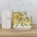 Antique Staffordshire Flatback Castle, Victorian Porcelain Cottage Burner