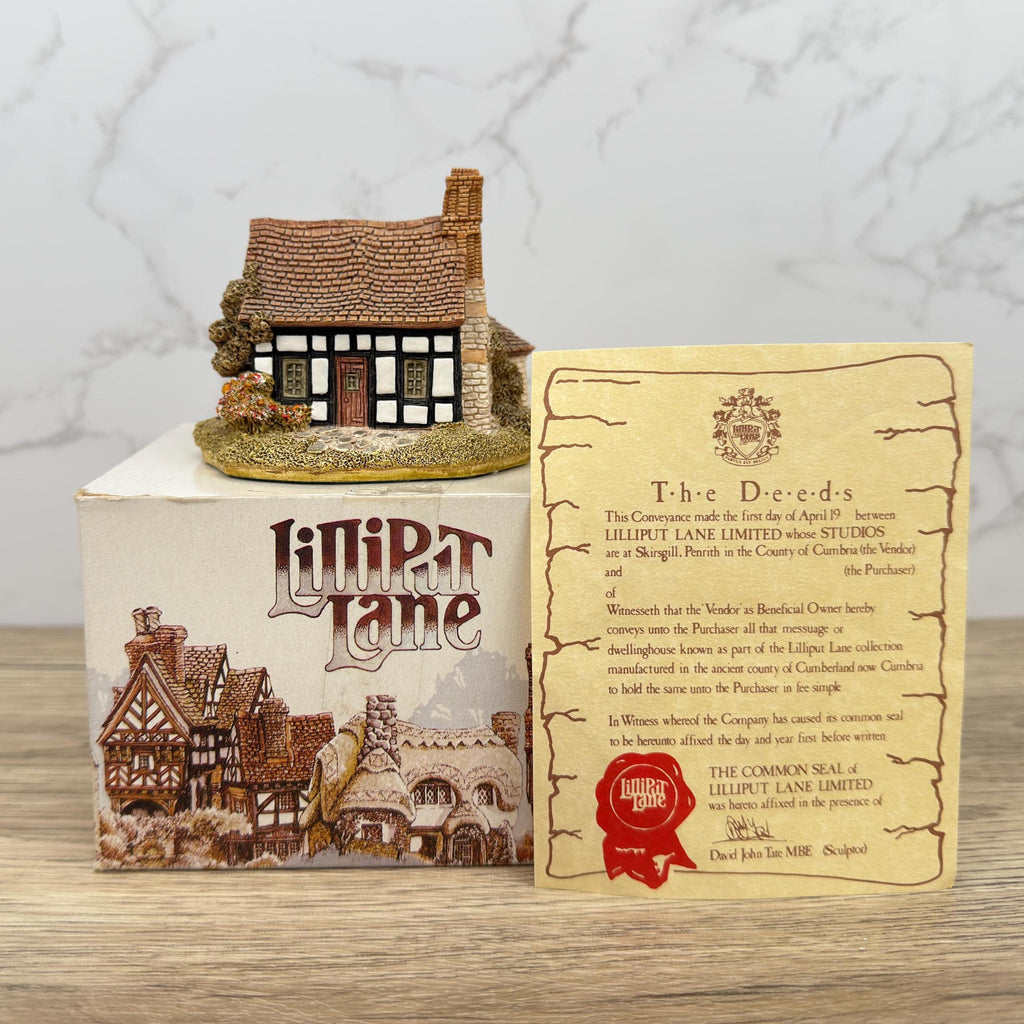 Vintage Lilliput Lane Cottage Ornament, Five Ways, Cumbria Handmade Miniature with Box