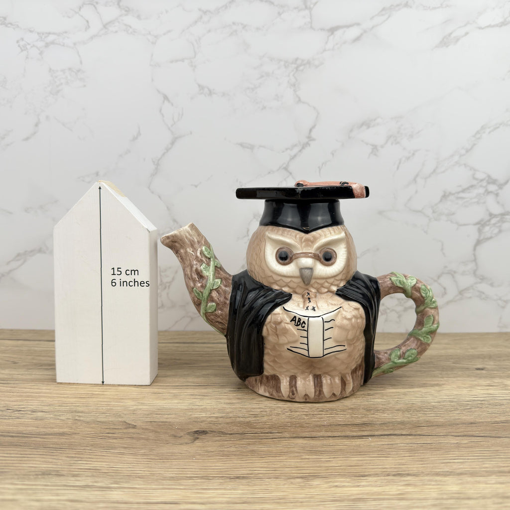Vintage Professor Owl Teapot, Collectible Novelty Porcelain Teapot