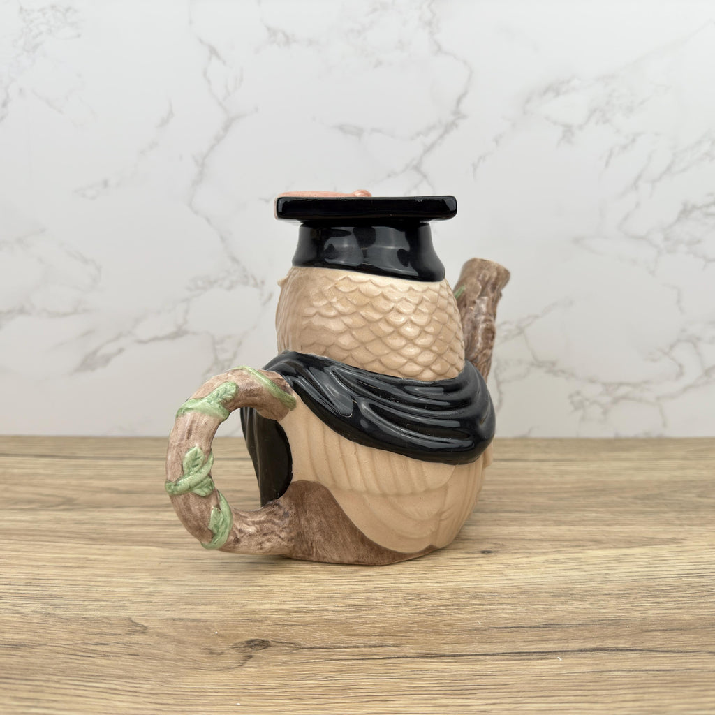 Vintage Professor Owl Teapot, Collectible Novelty Porcelain Teapot