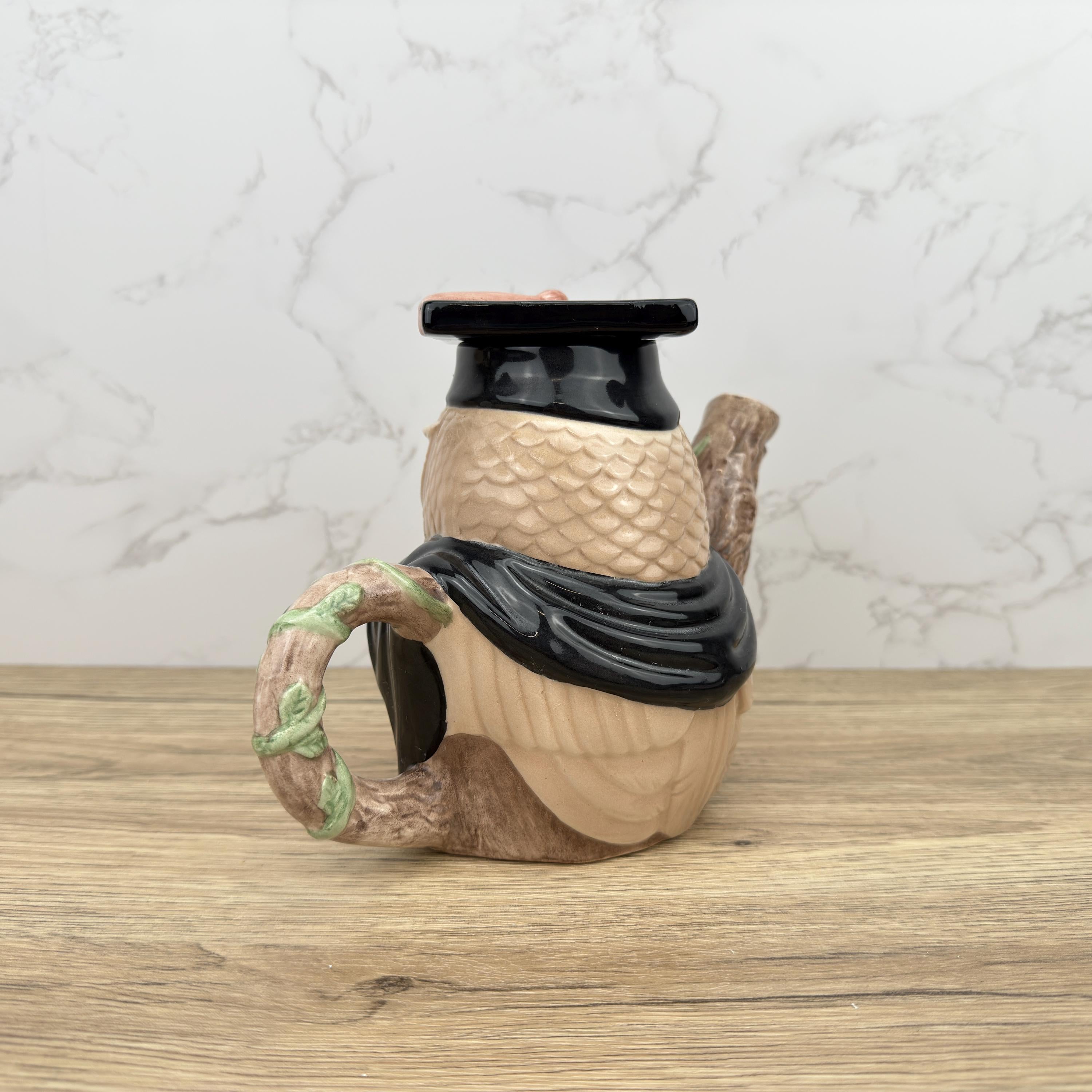 Vintage Professor Owl Teapot, Collectible Novelty Porcelain Teapot