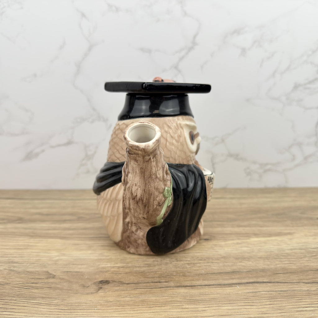 Vintage Professor Owl Teapot, Collectible Novelty Porcelain Teapot