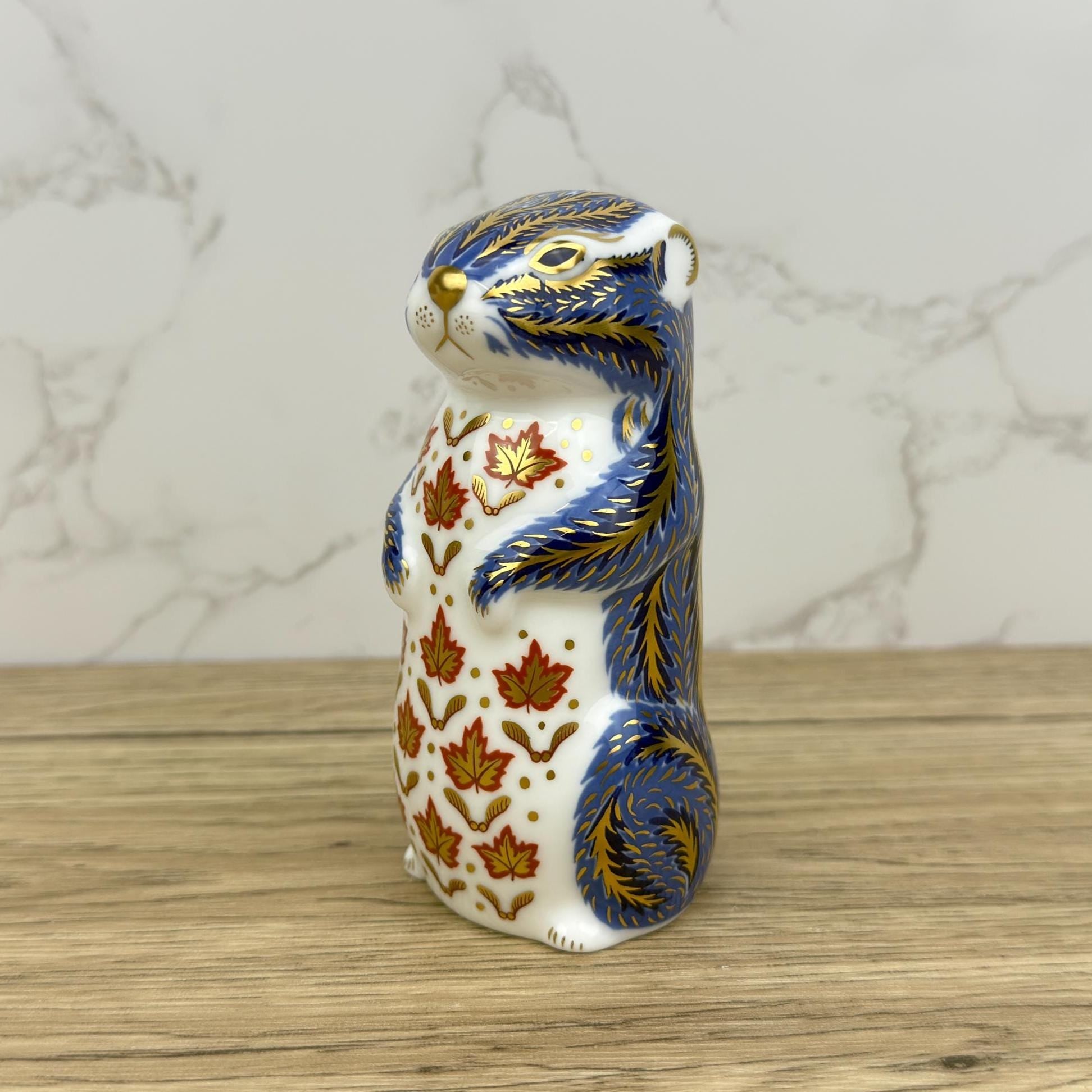 Royal Crown Derby Chipmunk Paperweight | Hand-Painted Bone China Figurine