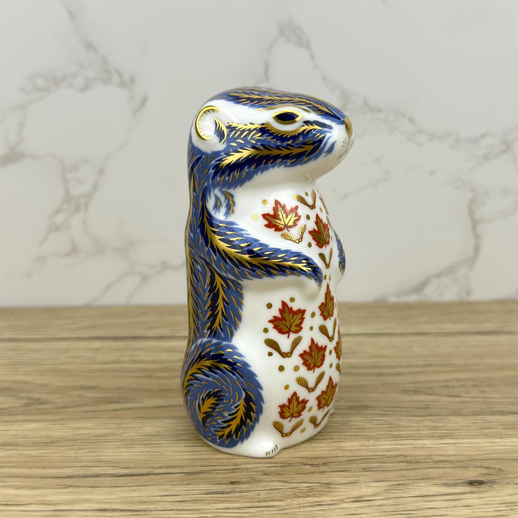 Royal Crown Derby Chipmunk Paperweight | Hand-Painted Bone China Figurine