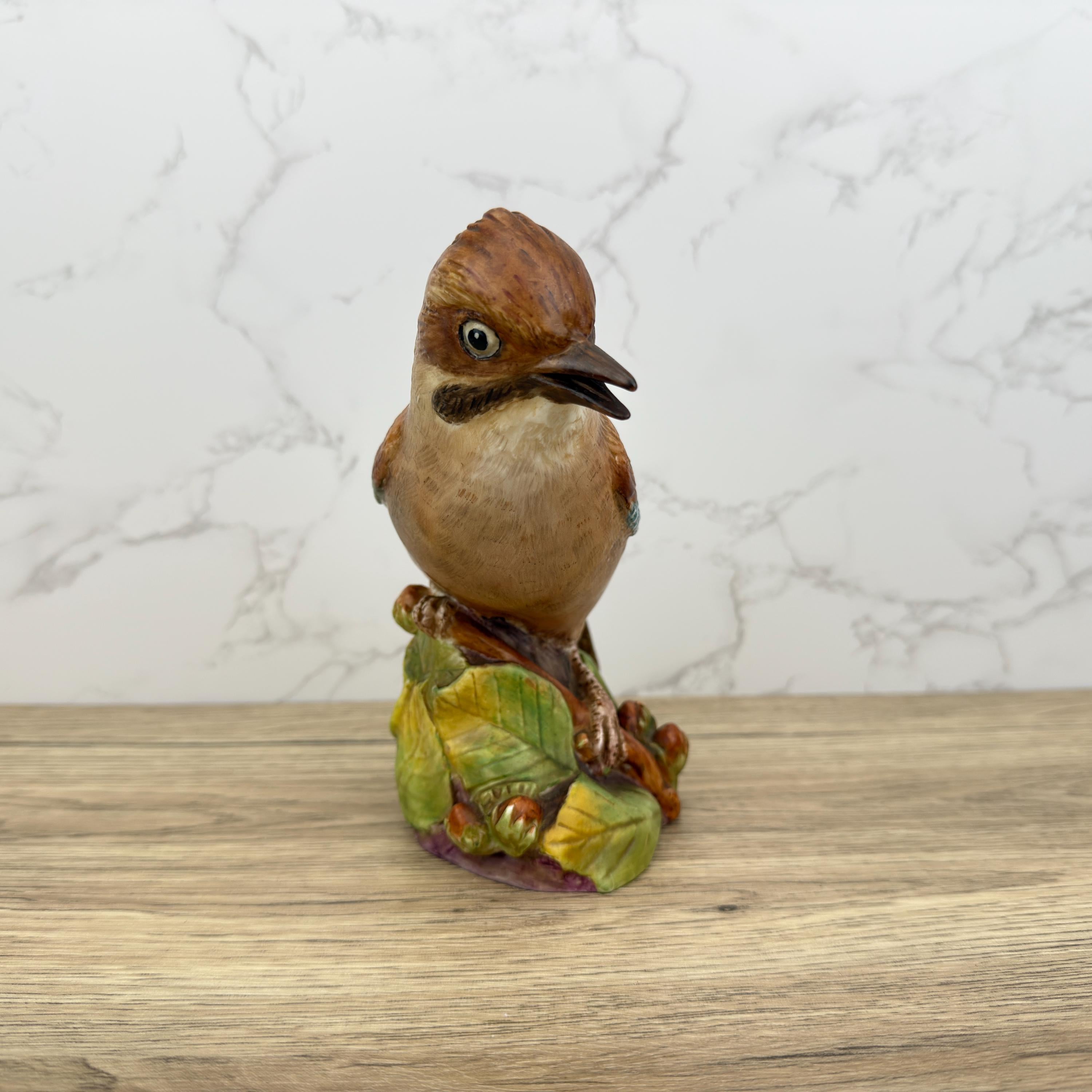 Vintage Royal Worcester Jay Bird Figurine, English Porcelain Wildlife Art