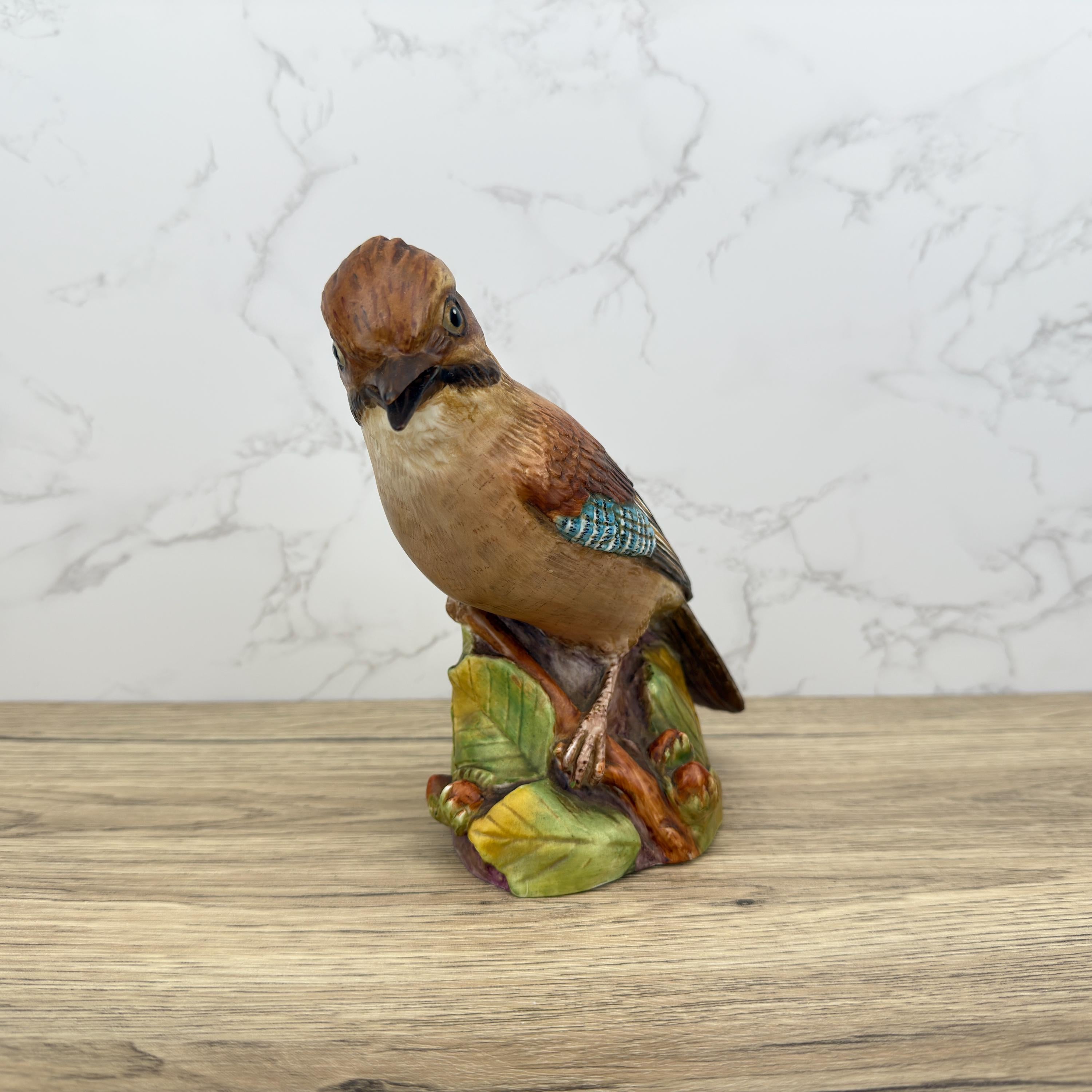 Vintage Royal Worcester Jay Bird Figurine, English Porcelain Wildlife Art