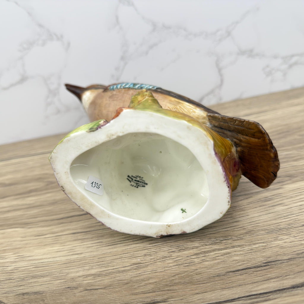 Vintage Royal Worcester Jay Bird Figurine, English Porcelain Wildlife Art