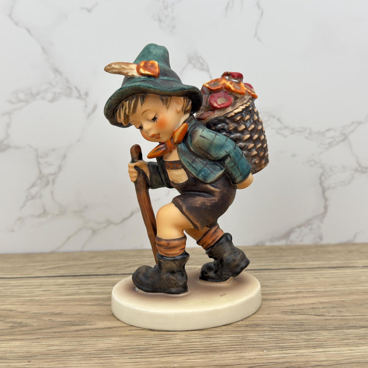Hummel Flower Vendor Figurine | Vintage Goebel Porcelain Boy, German Collectible
