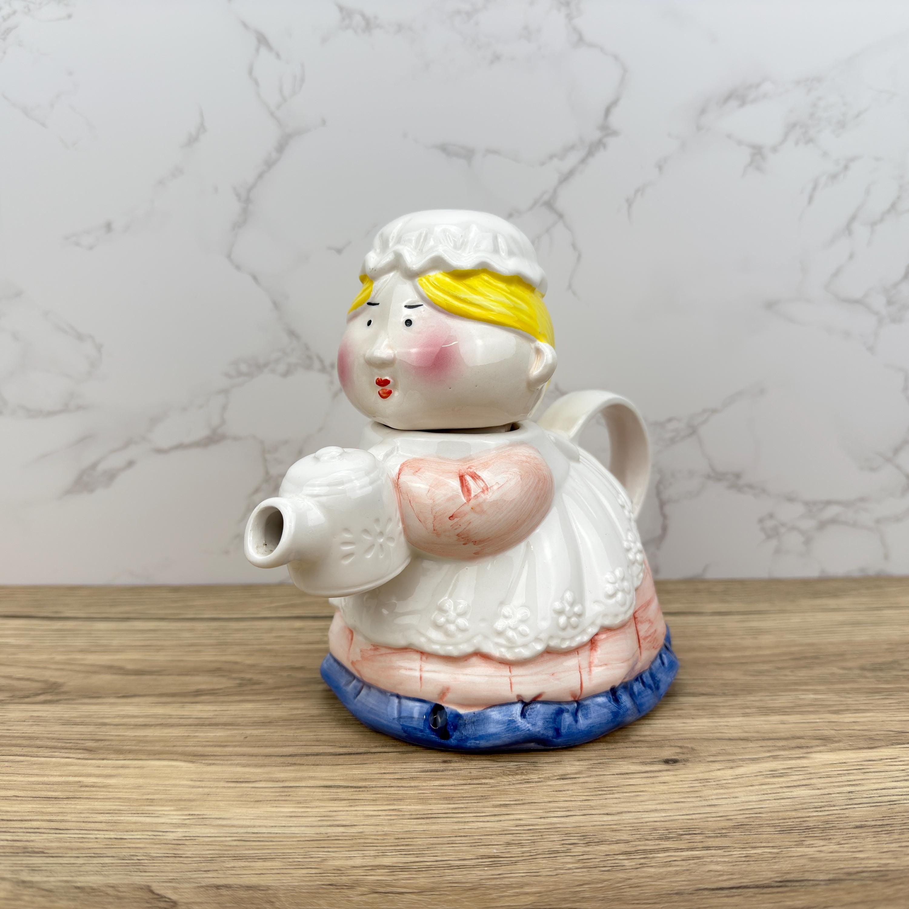 Vintage Novelty Ceramic Teapot | Whimsical Lady Home Decor