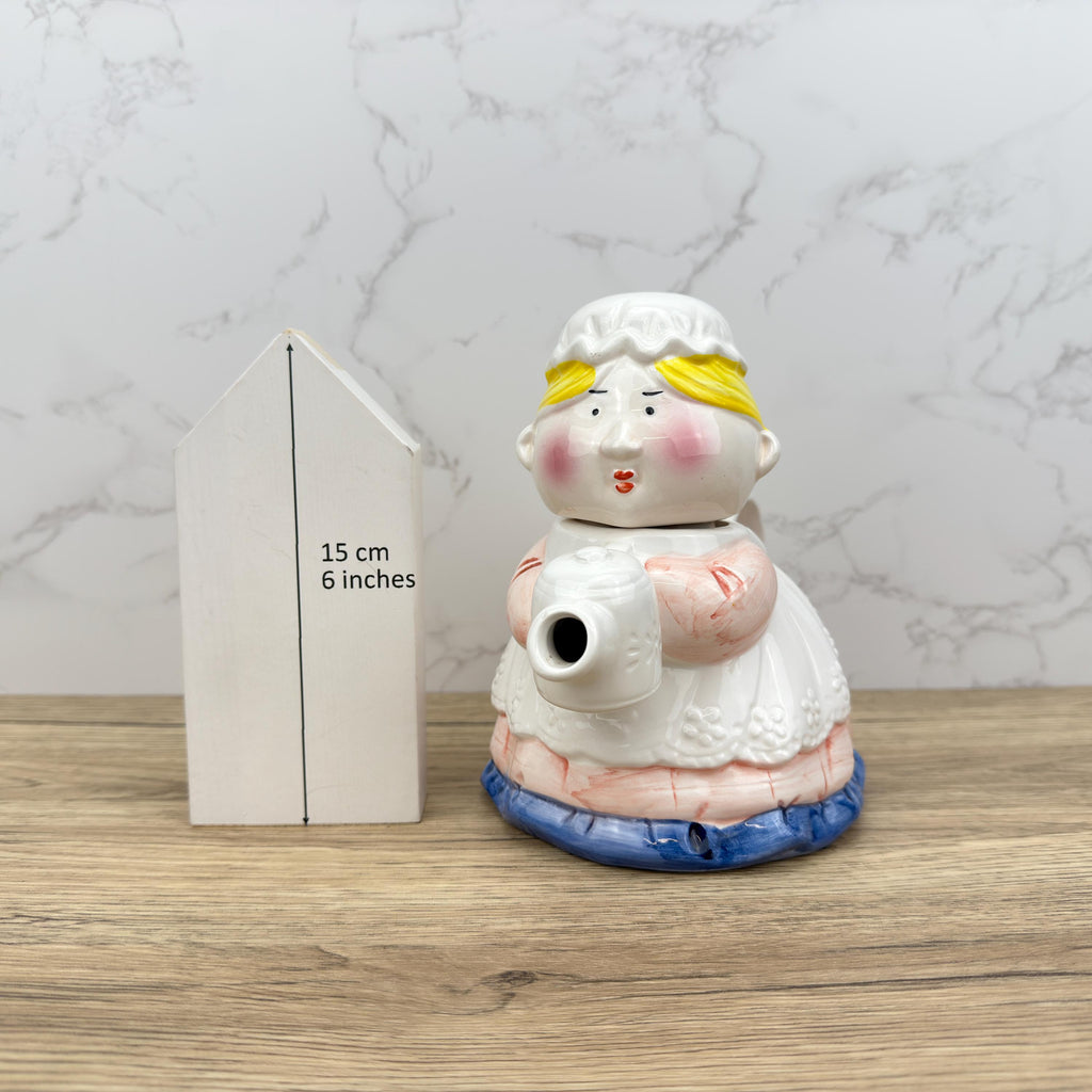 Vintage Novelty Ceramic Teapot | Whimsical Lady Home Decor