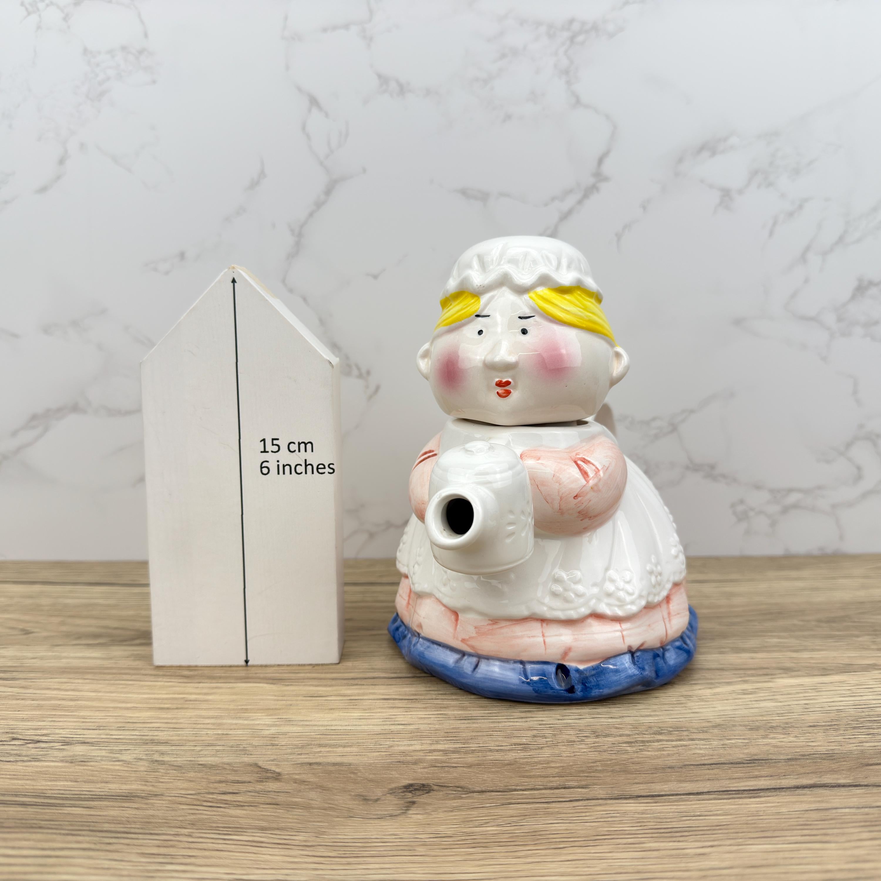 Vintage Novelty Ceramic Teapot | Whimsical Lady Home Decor