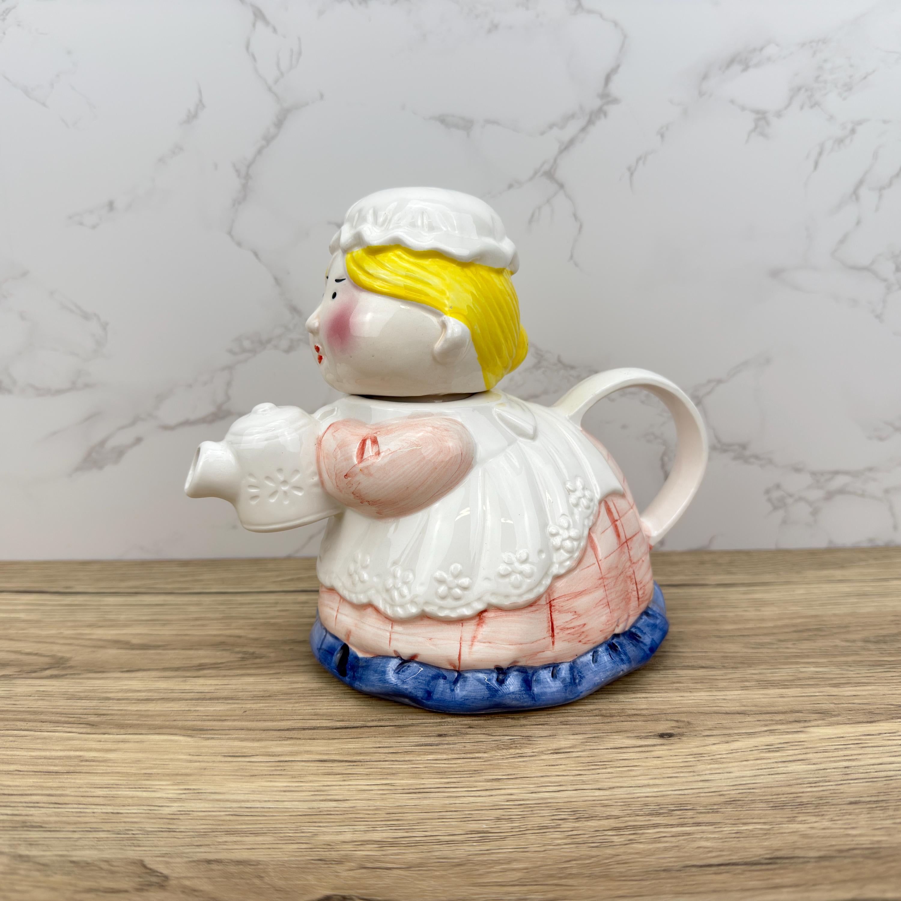 Vintage Novelty Ceramic Teapot | Whimsical Lady Home Decor
