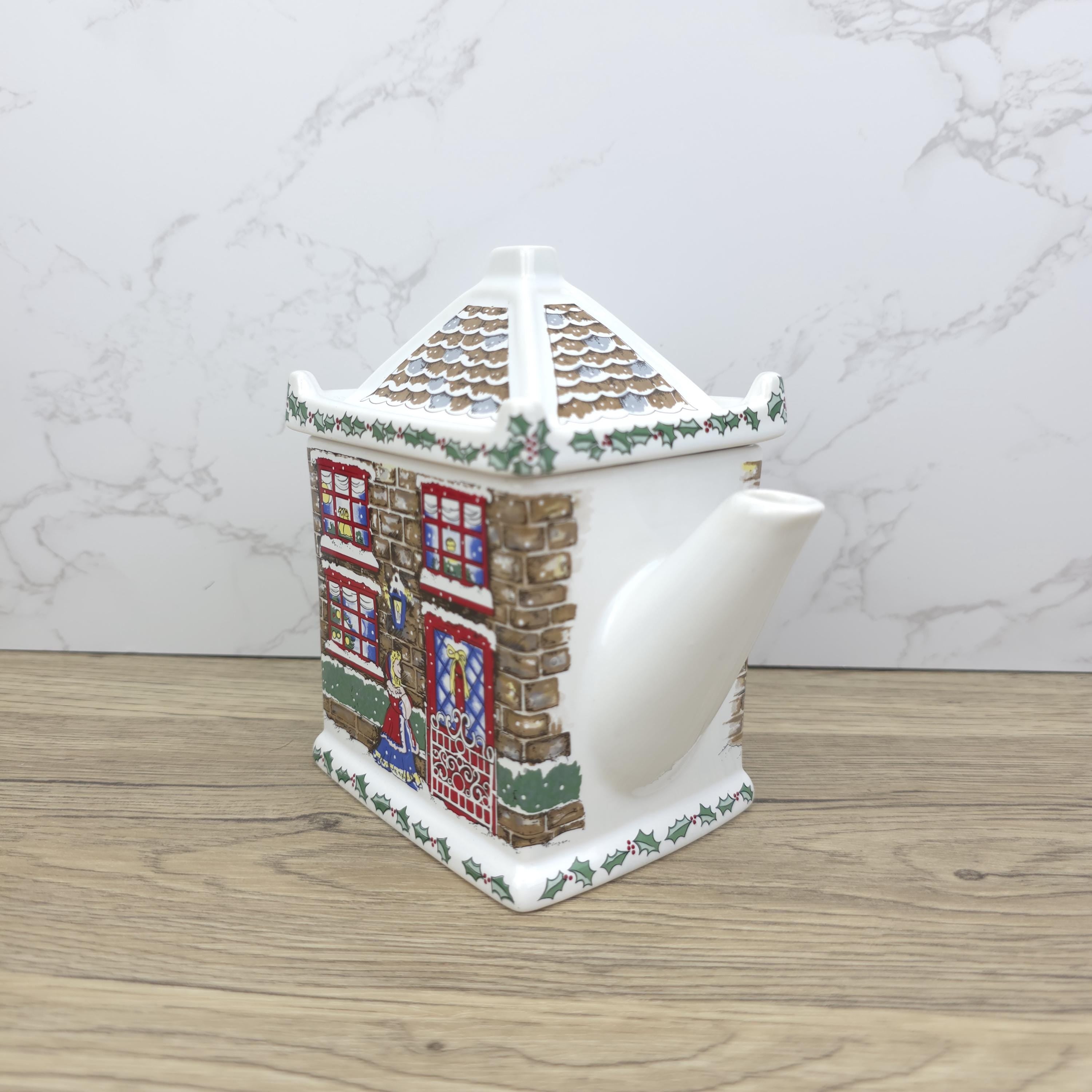 Wade Christmas House Teapot | Vintage Ceramic Cottage Kettle, England