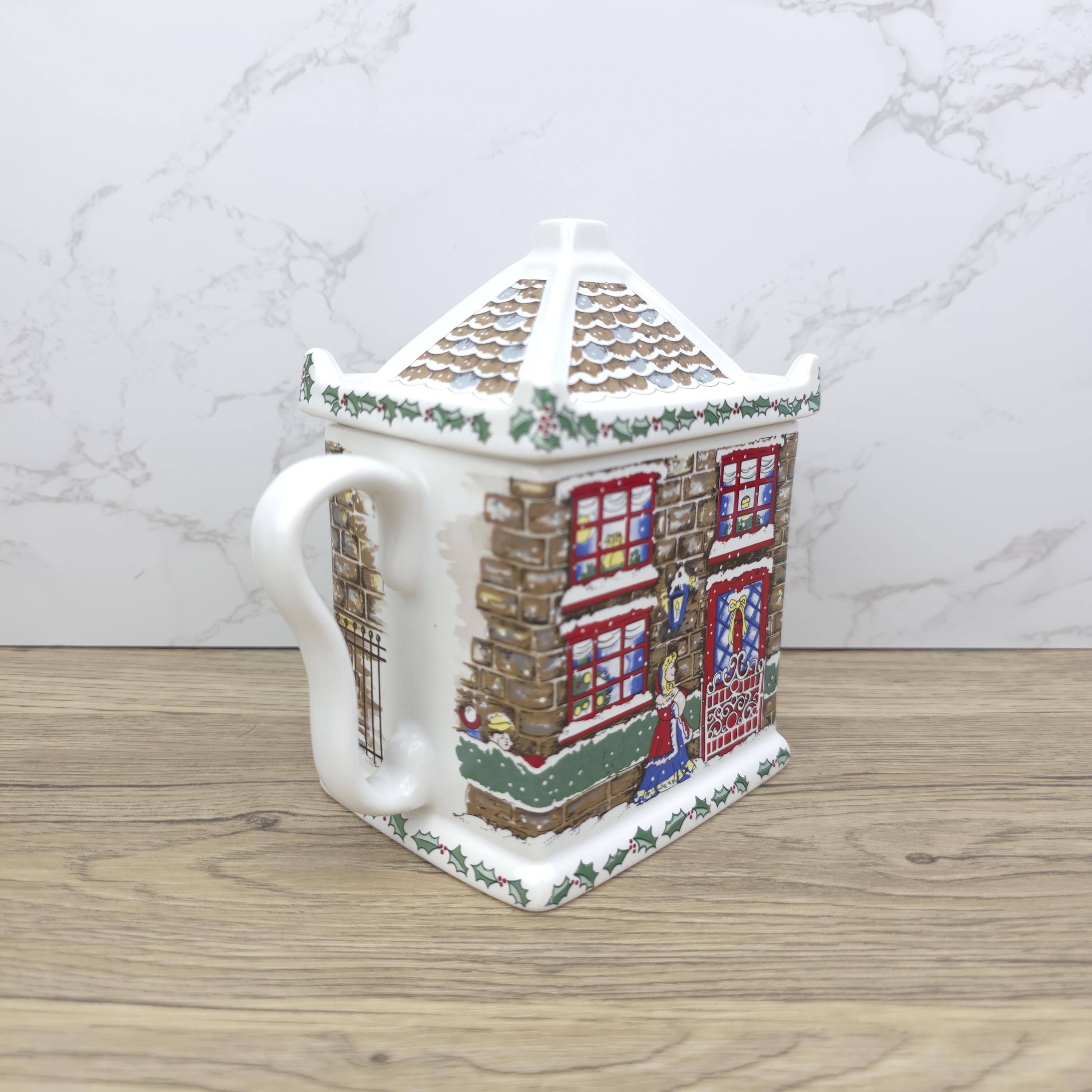 Wade Christmas House Teapot | Vintage Ceramic Cottage Kettle, England