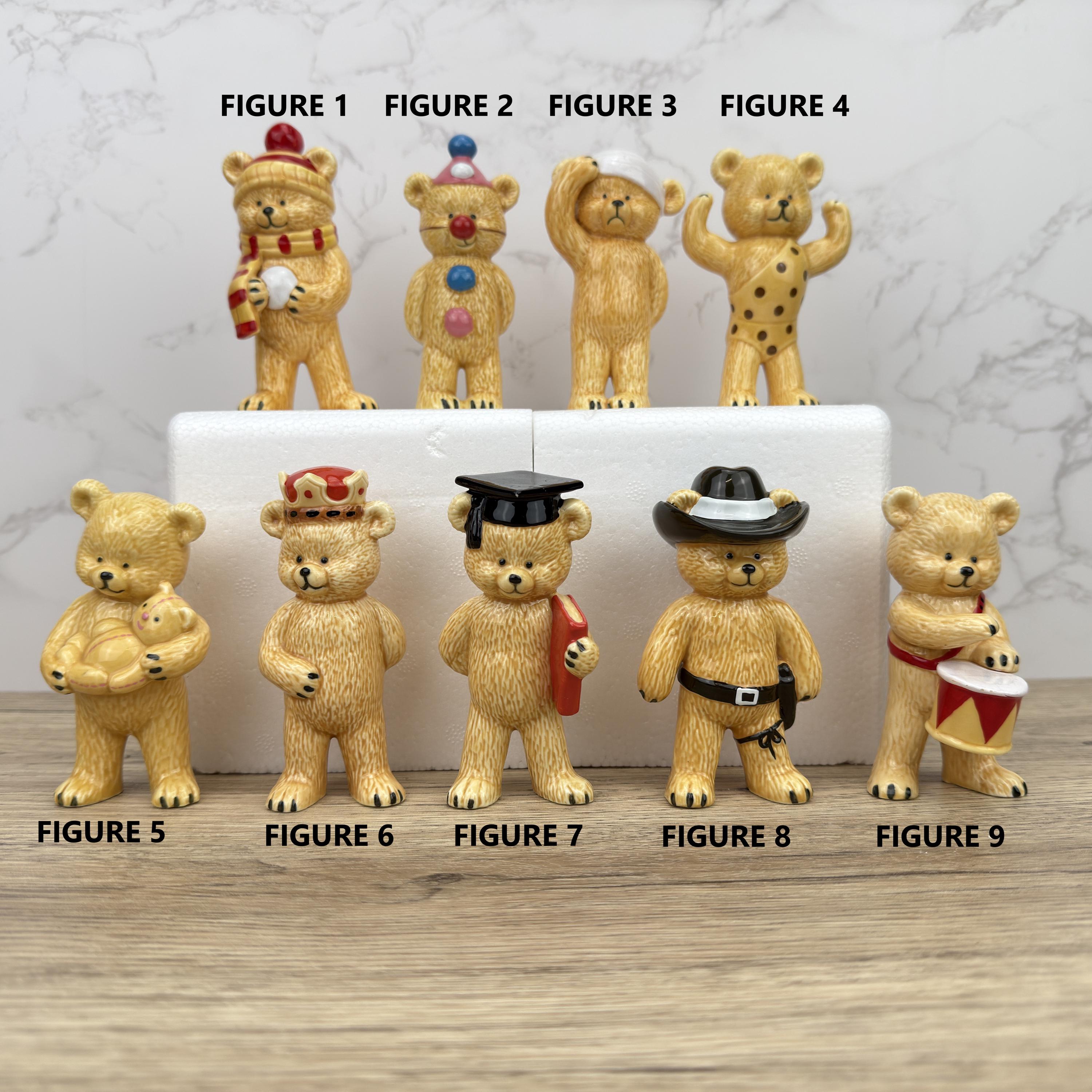 Danbury Mint Teddy Bear Figurine, Fine Bone China Anthropomorphic Decor