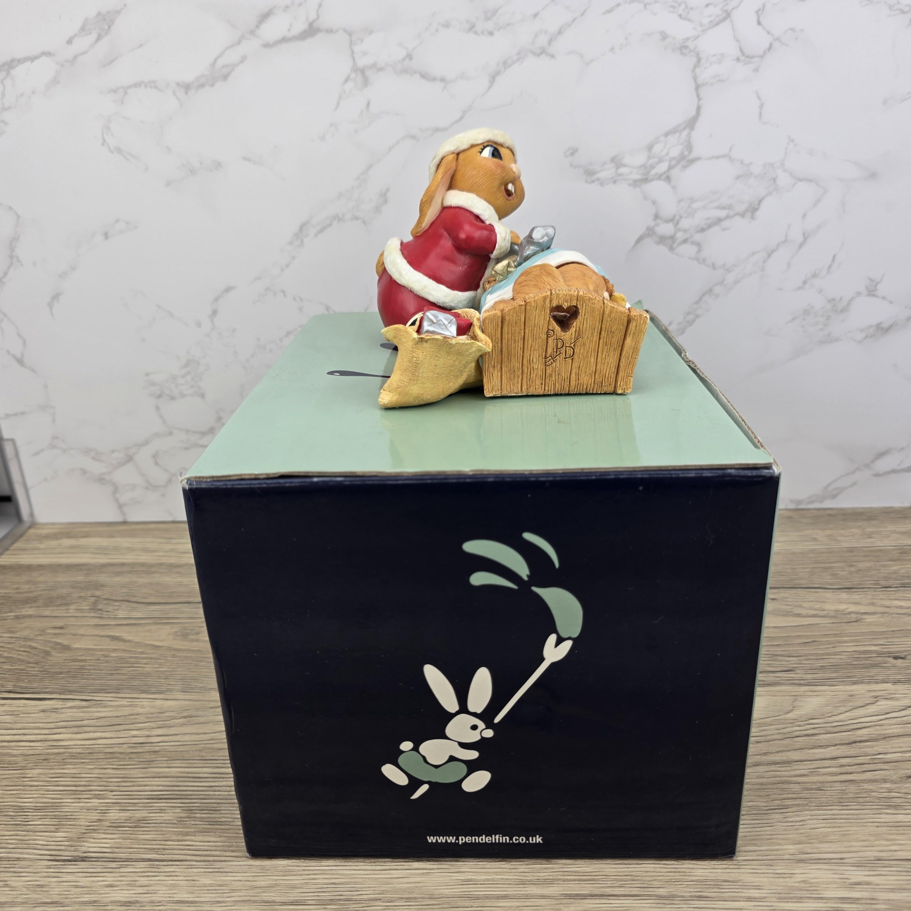 Vintage Pendelfin All Wrapped Up Rabbit, Stonecraft Figurine, New Old Stock BOXED