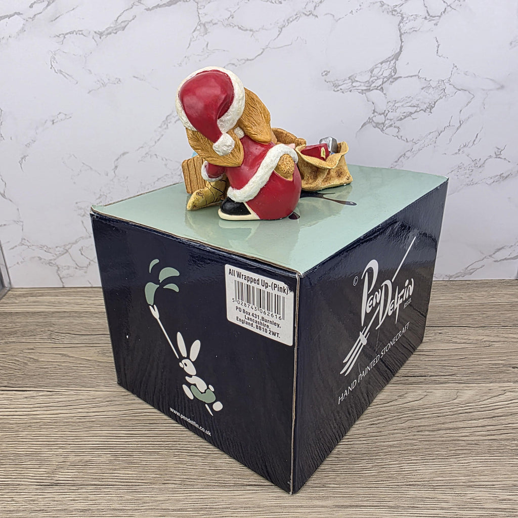 Vintage Pendelfin All Wrapped Up Rabbit, Stonecraft Figurine, New Old Stock BOXED