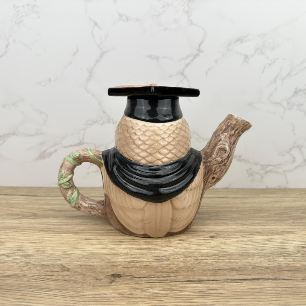 Vintage Professor Owl Teapot, Collectible Novelty Porcelain Teapot
