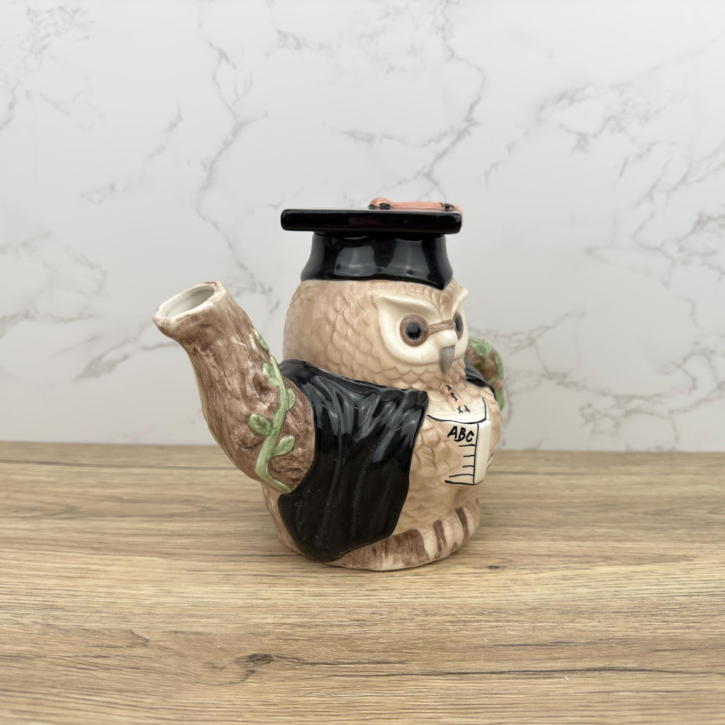Vintage Professor Owl Teapot, Collectible Novelty Porcelain Teapot