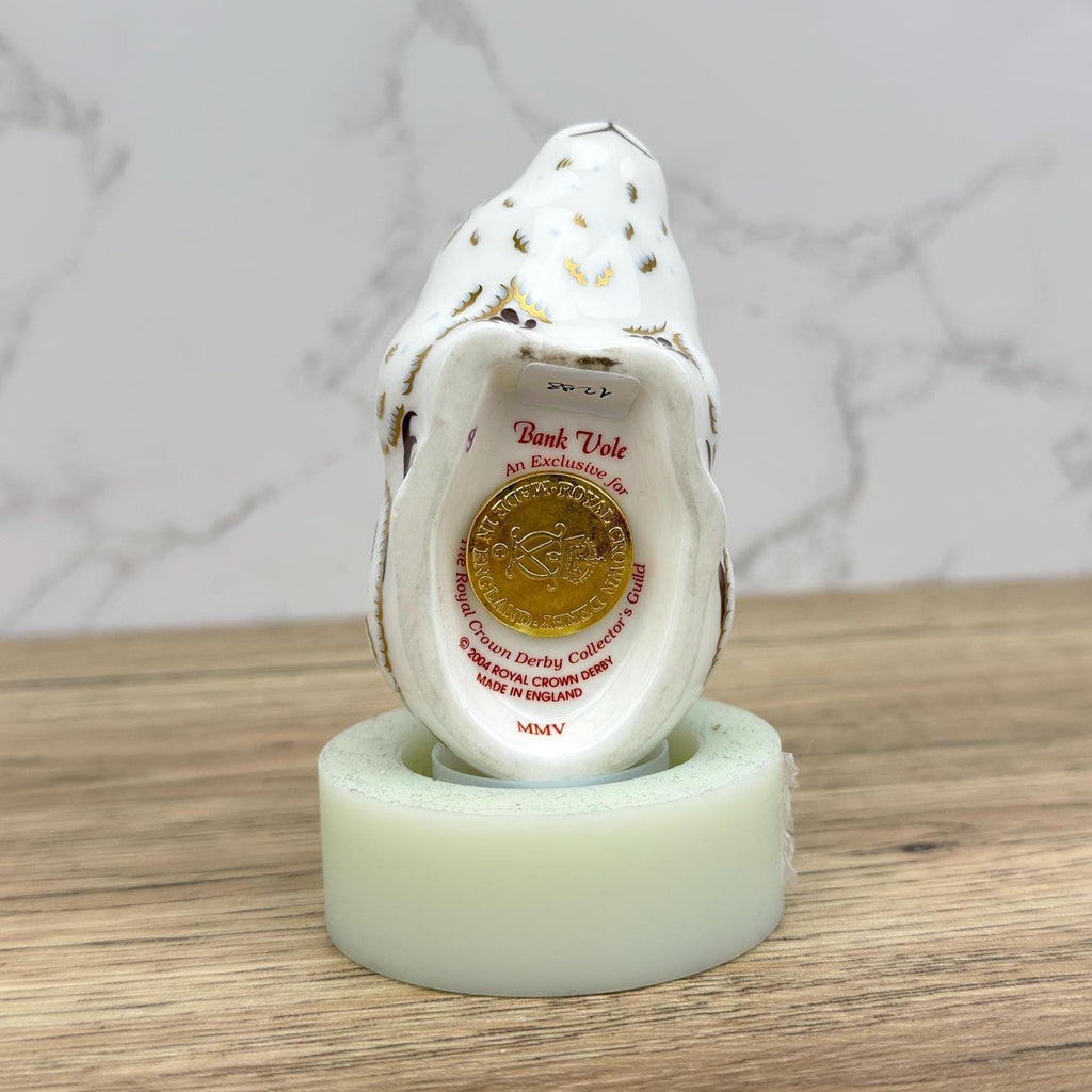 Royal Crown Derby Bank Vole Paperweight, Gold Stopper, Collectors Guild Exclusive