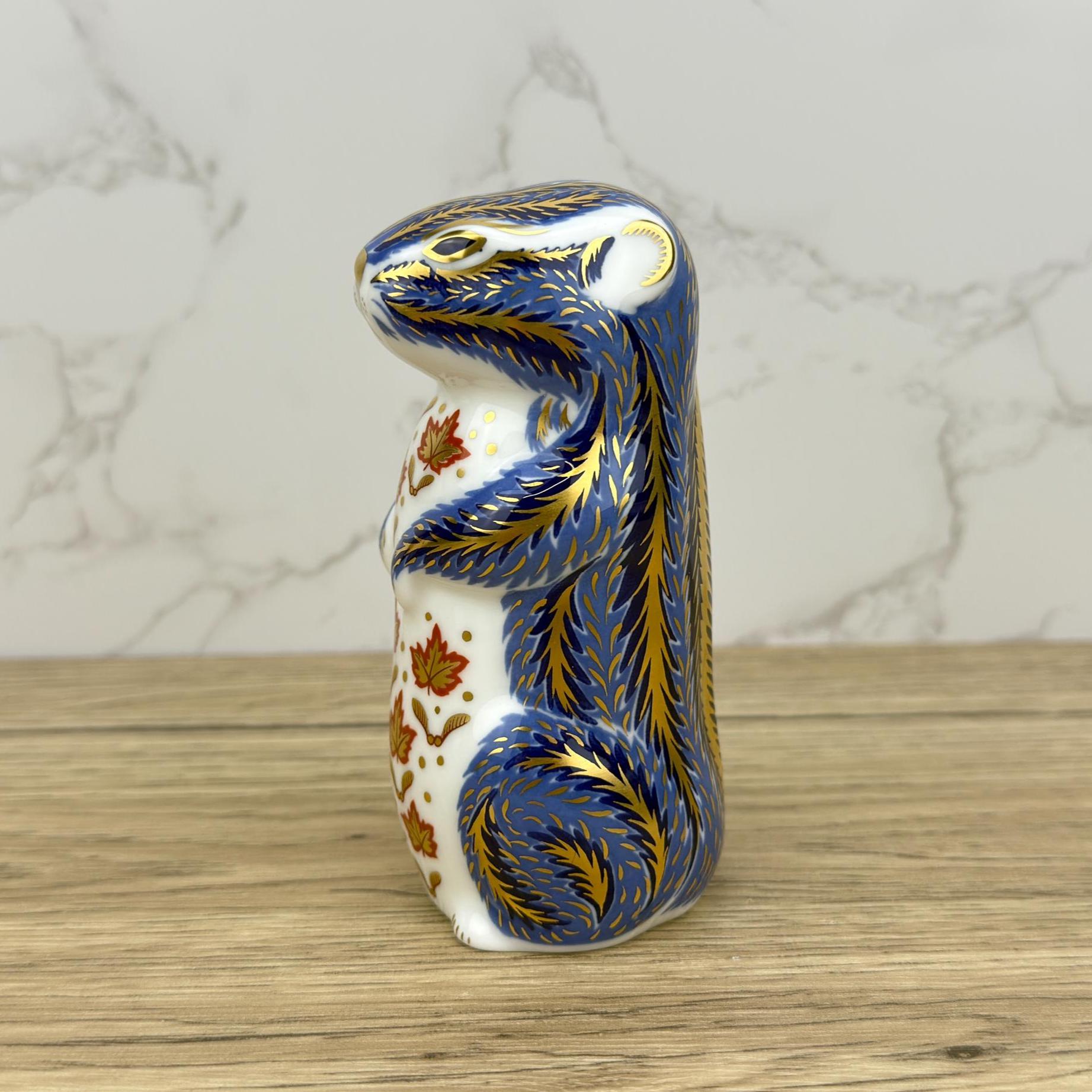 Royal Crown Derby Chipmunk Paperweight | Hand-Painted Bone China Figurine