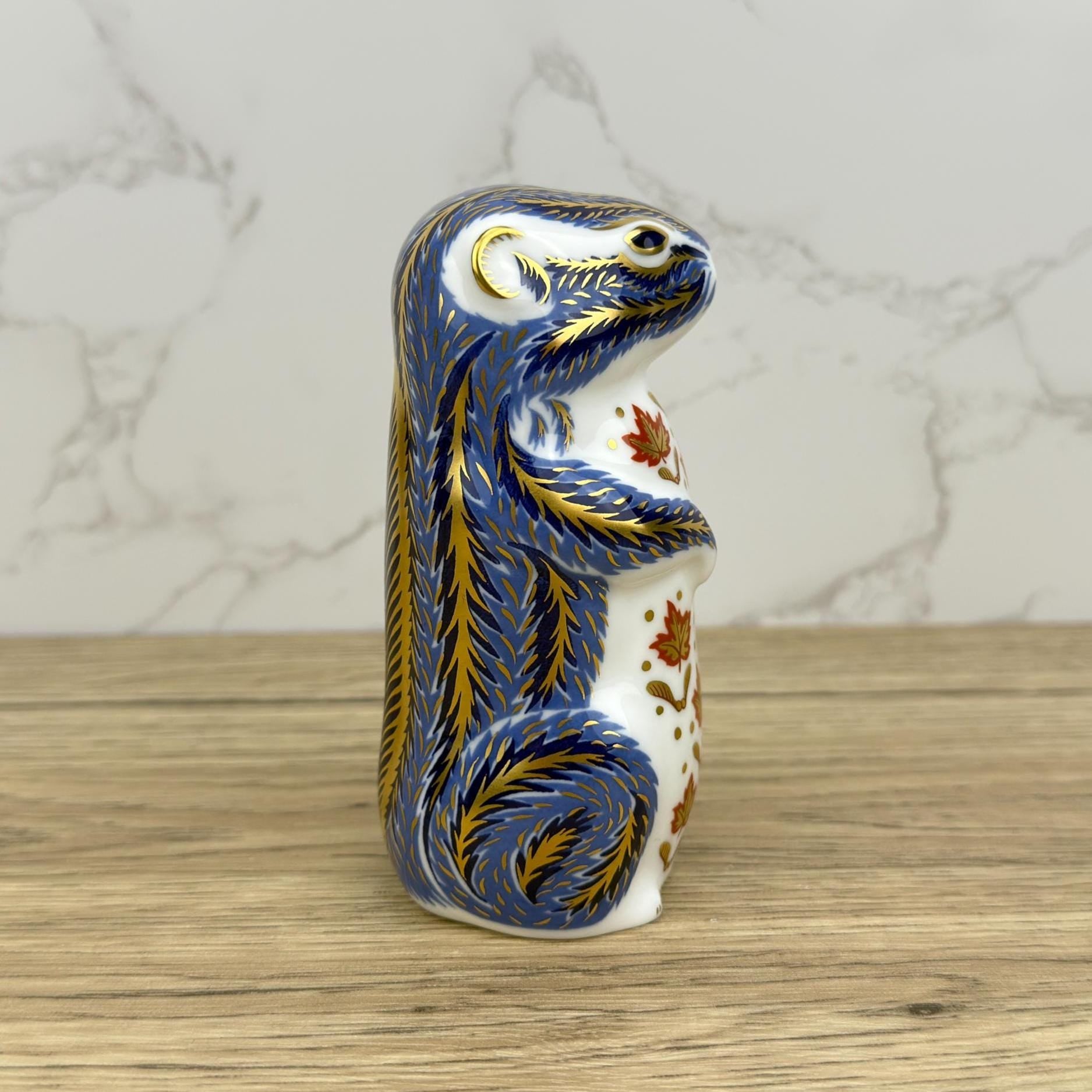 Royal Crown Derby Chipmunk Paperweight | Hand-Painted Bone China Figurine