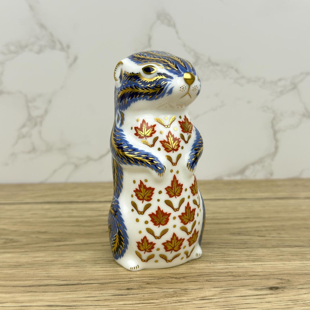 Royal Crown Derby Chipmunk Paperweight | Hand-Painted Bone China Figurine