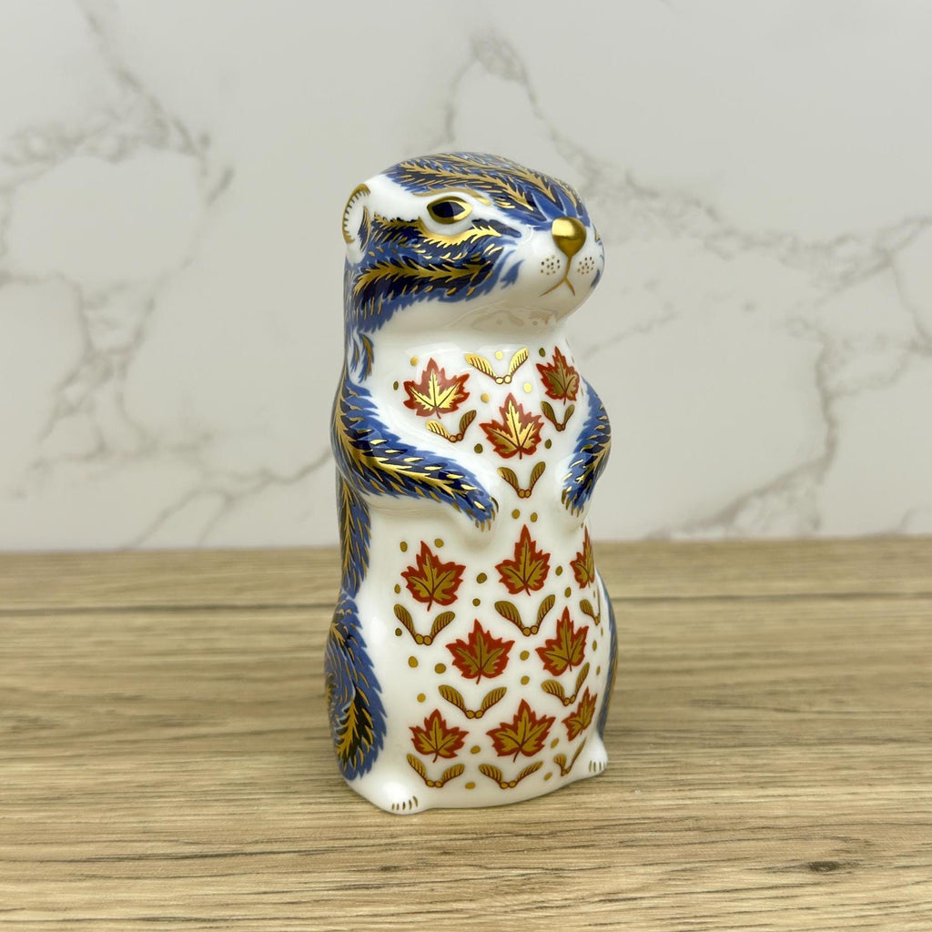 Royal Crown Derby Chipmunk Paperweight | Hand-Painted Bone China Figurine
