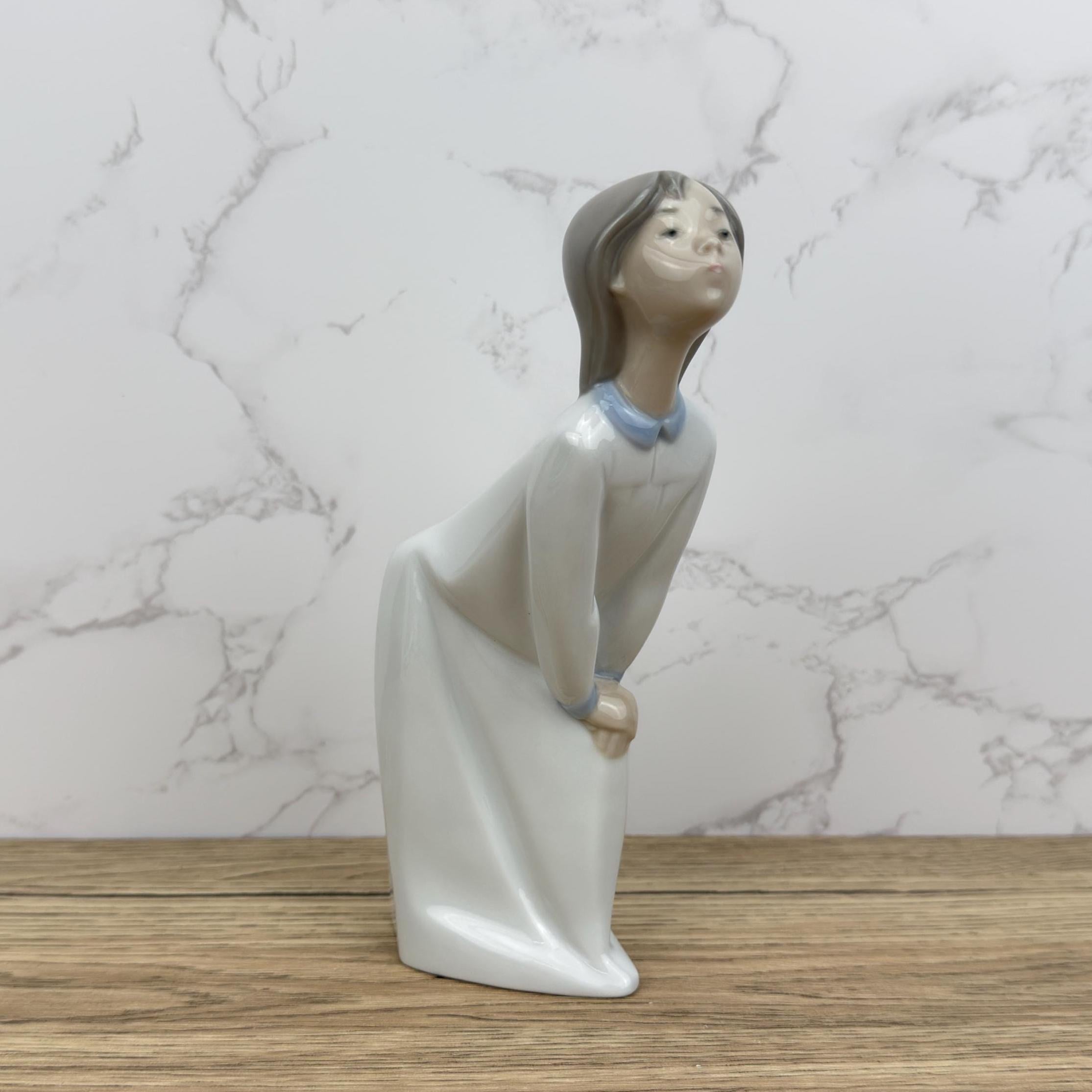 Vintage Lladro Kissing Girl Figurine | Collectible Porcelain Art