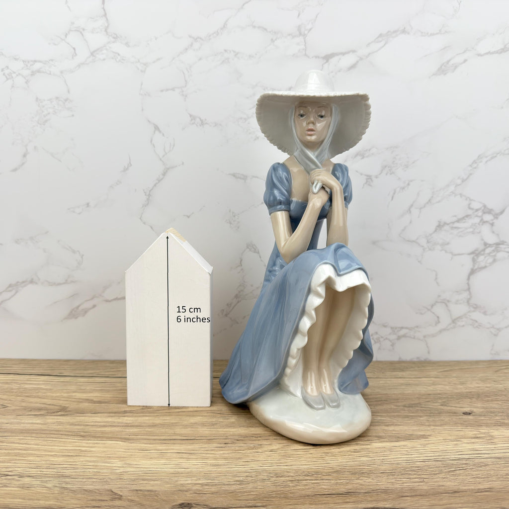 Lladro Nao La Pamela Figurine | Vintage Spanish Porcelain, Lady with Hat