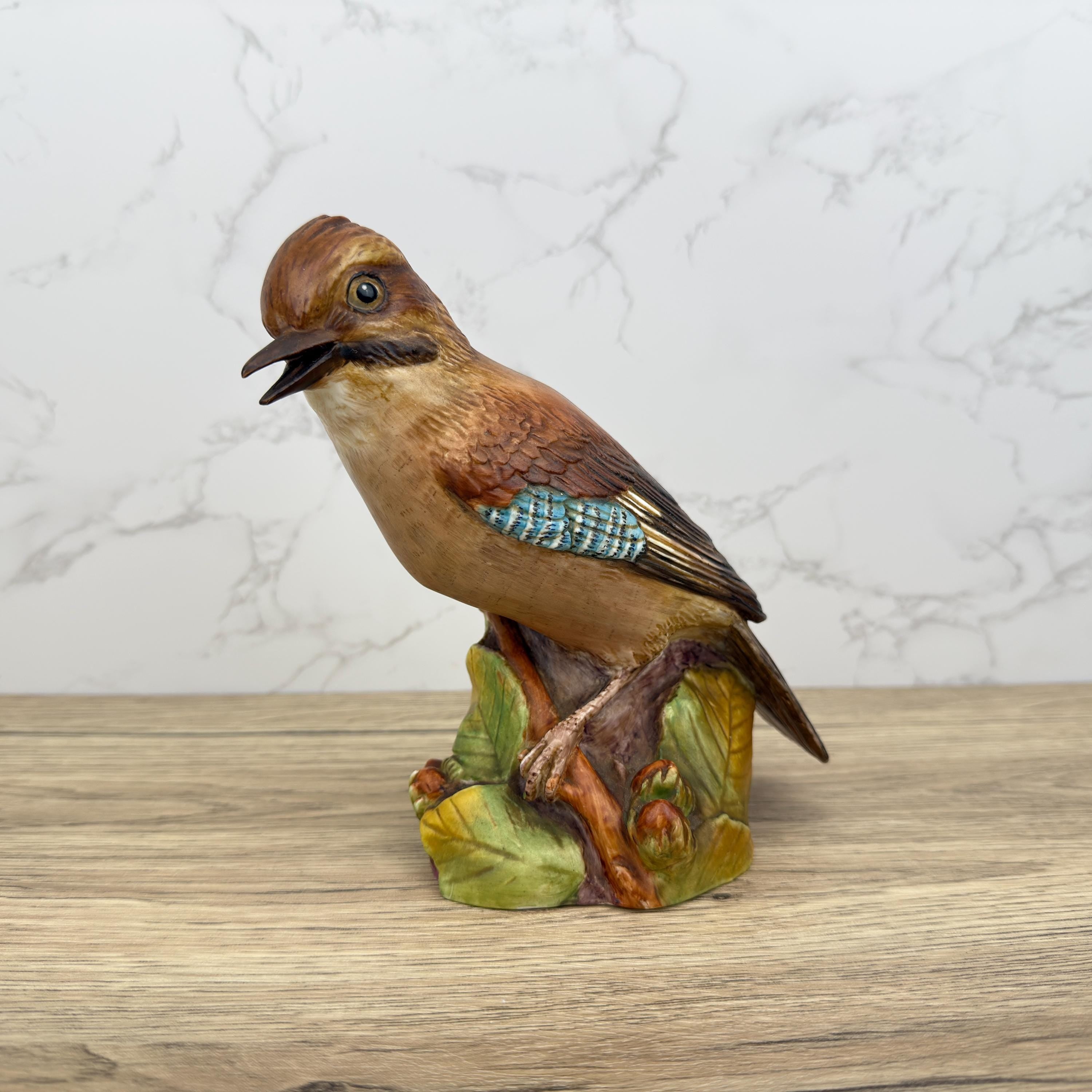 Vintage Royal Worcester Jay Bird Figurine, English Porcelain Wildlife Art