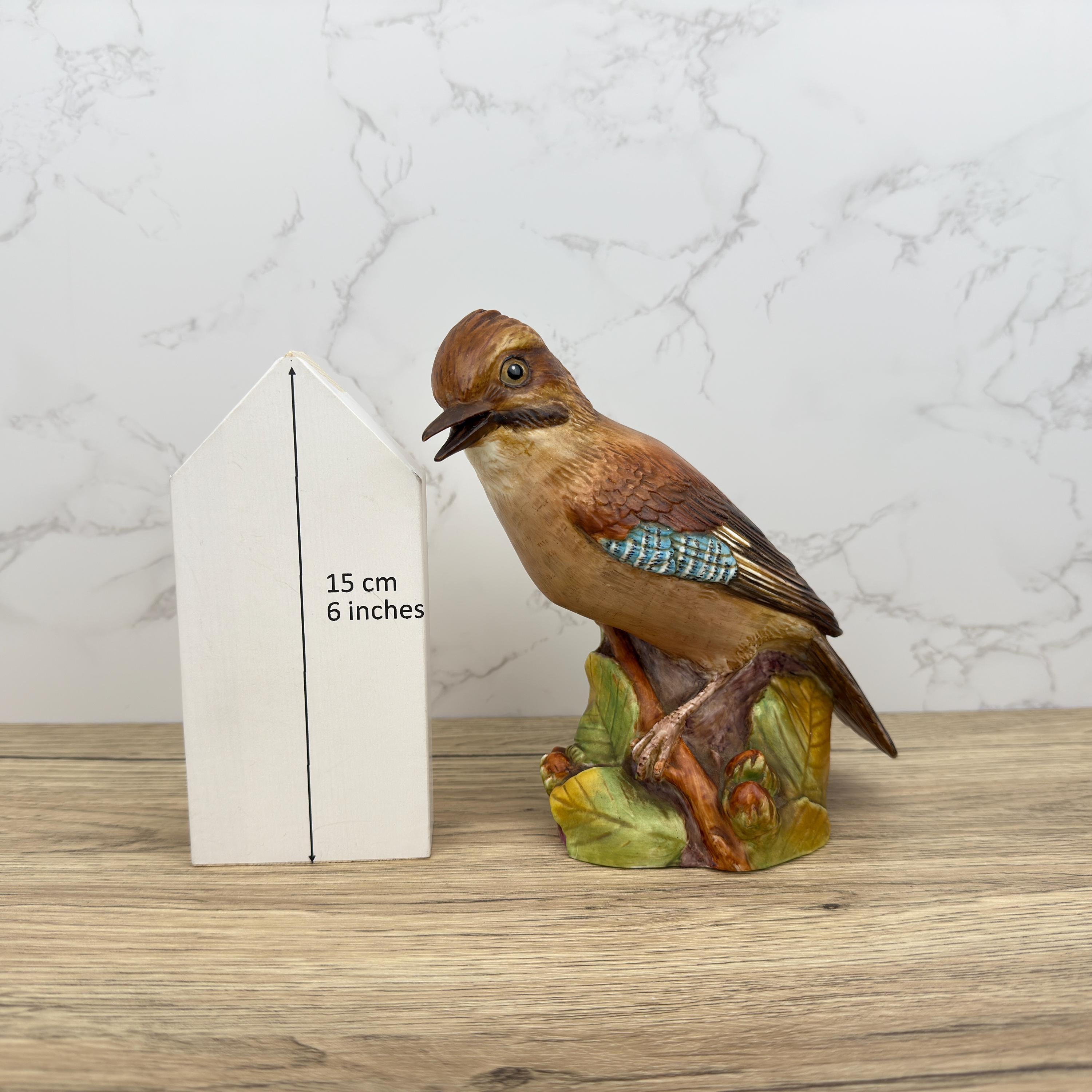 Vintage Royal Worcester Jay Bird Figurine, English Porcelain Wildlife Art