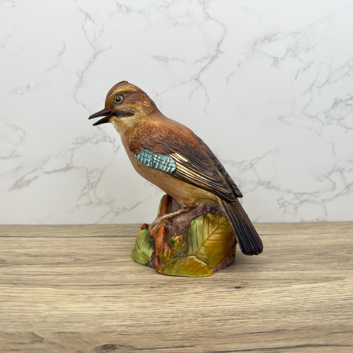 Vintage Royal Worcester Jay Bird Figurine, English Porcelain Wildlife Art