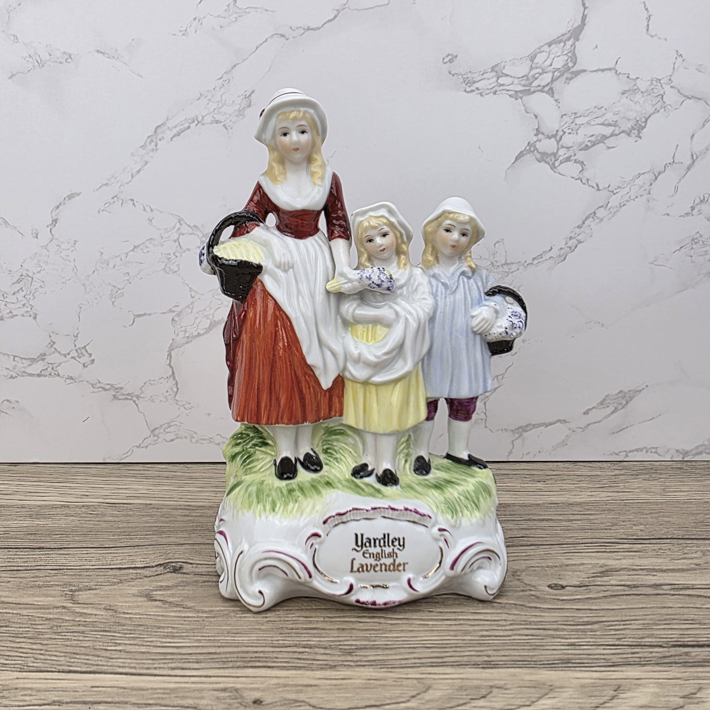 Vintage Yardley English Lavender Figurine, Mother and Children, Porcelain Statue