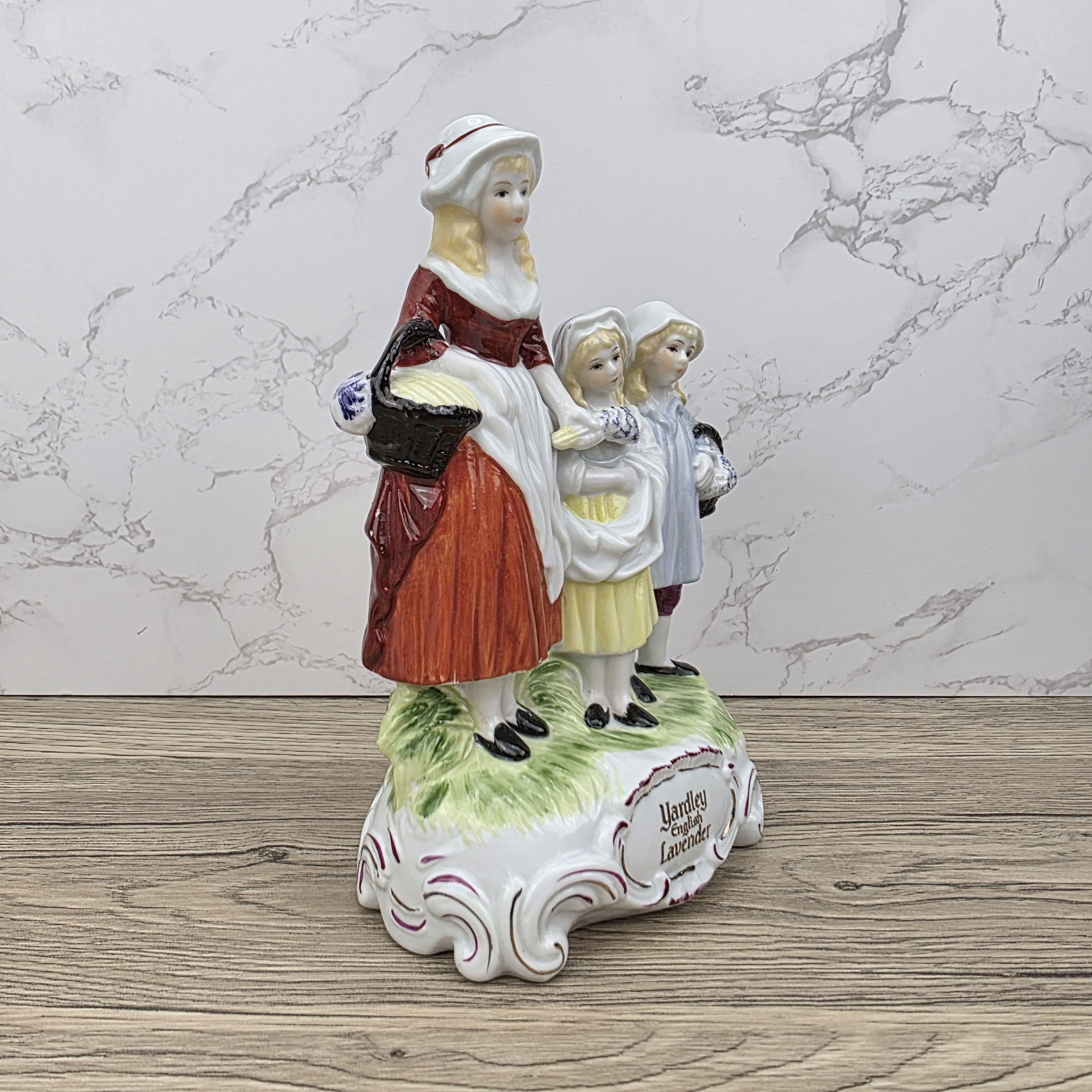 Vintage Yardley English Lavender Figurine, Mother and Children, Porcelain Statue
