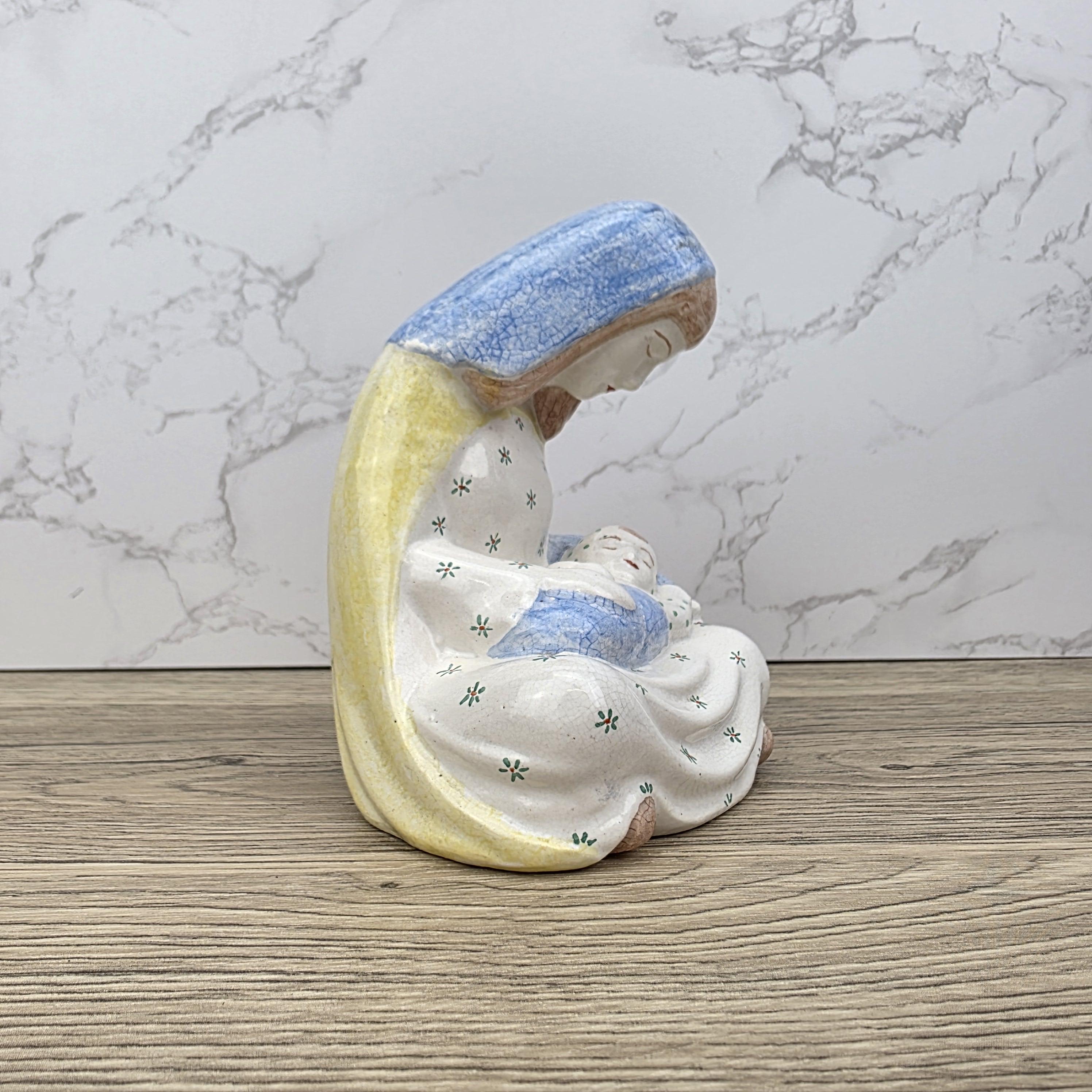 Vintage L'Atelier Quebec Ceramic Madonna and Child Figurine