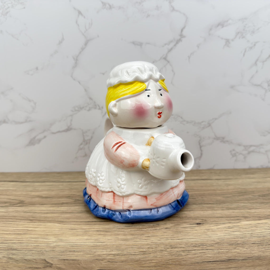 Vintage Novelty Ceramic Teapot | Whimsical Lady Home Decor