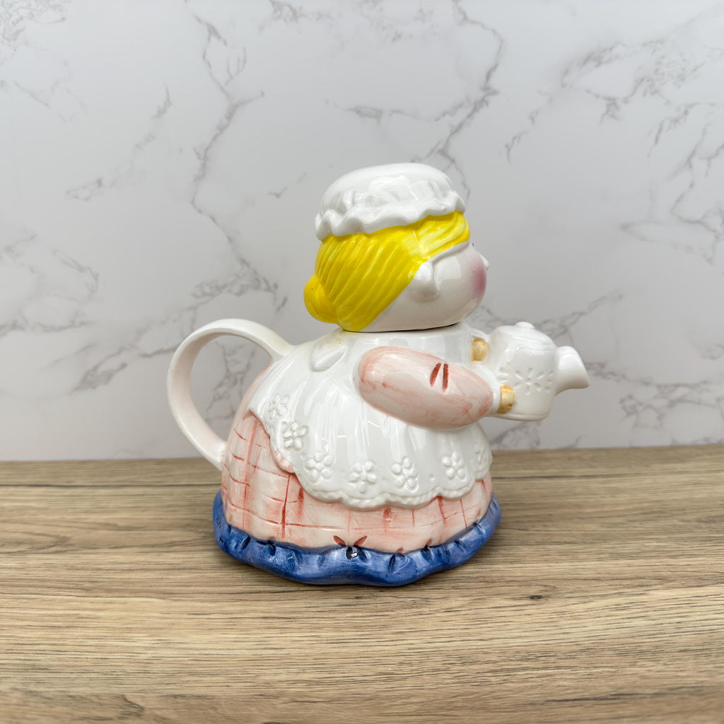 Vintage Novelty Ceramic Teapot | Whimsical Lady Home Decor