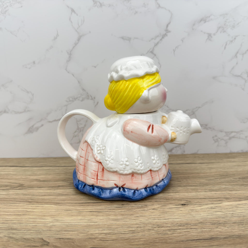 Vintage Novelty Ceramic Teapot | Whimsical Lady Home Decor