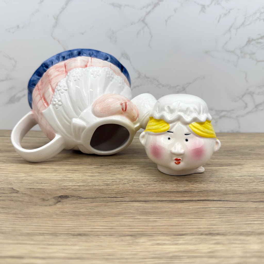 Vintage Novelty Ceramic Teapot | Whimsical Lady Home Decor