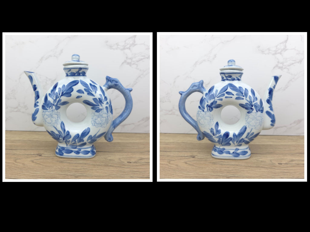 Vintage Chinese Porcelain Teapot Collection | Blue & White Novelty Teaware