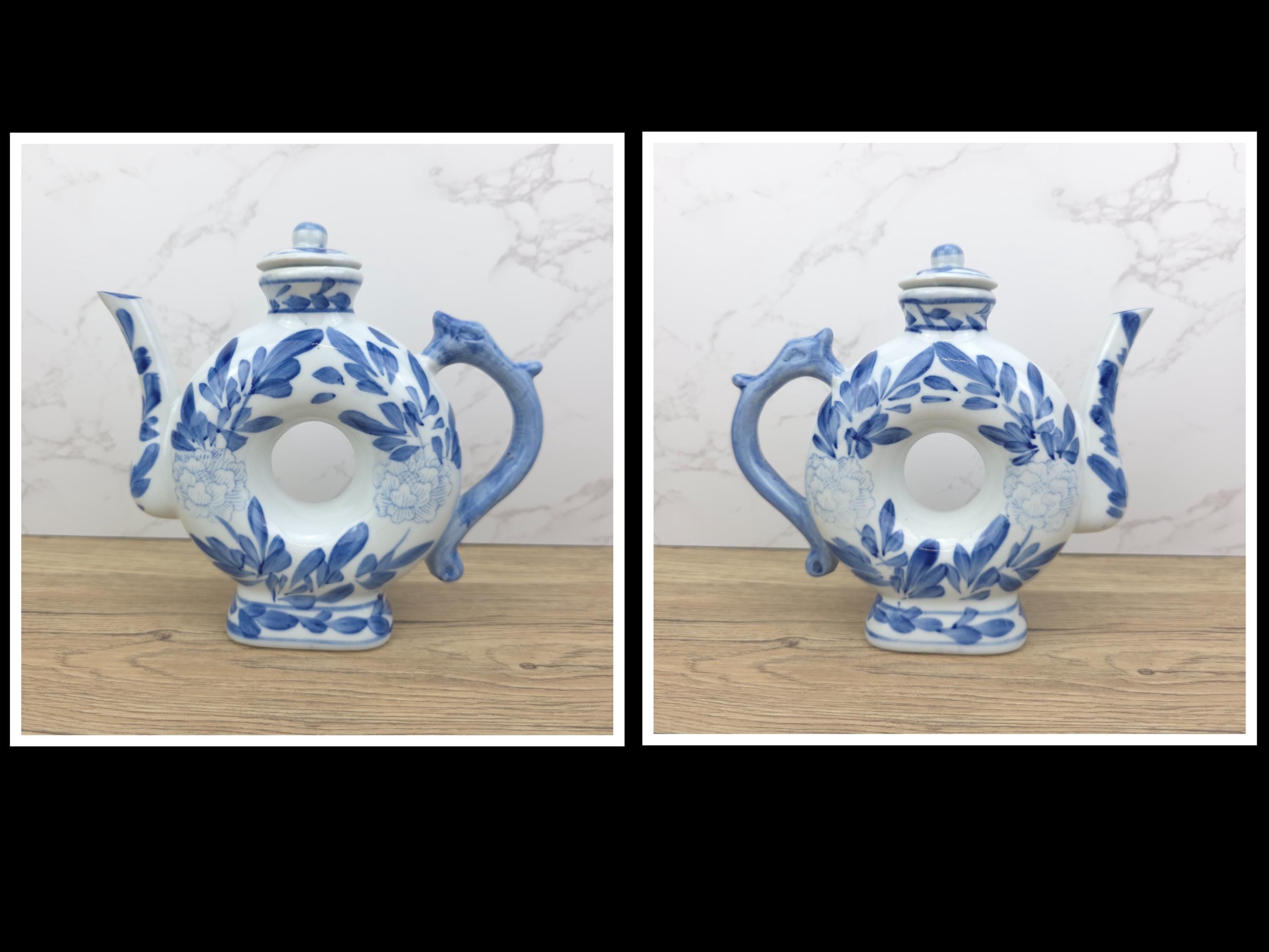 Vintage Chinese Porcelain Teapot Collection | Blue & White Novelty Teaware