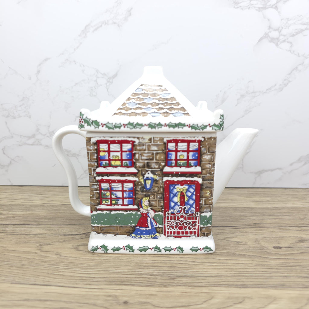 Wade Christmas House Teapot | Vintage Ceramic Cottage Kettle, England