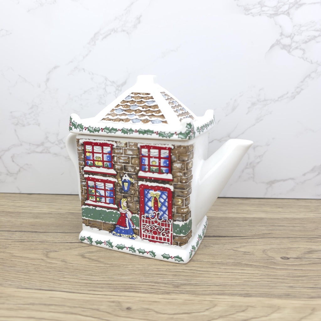 Wade Christmas House Teapot | Vintage Ceramic Cottage Kettle, England