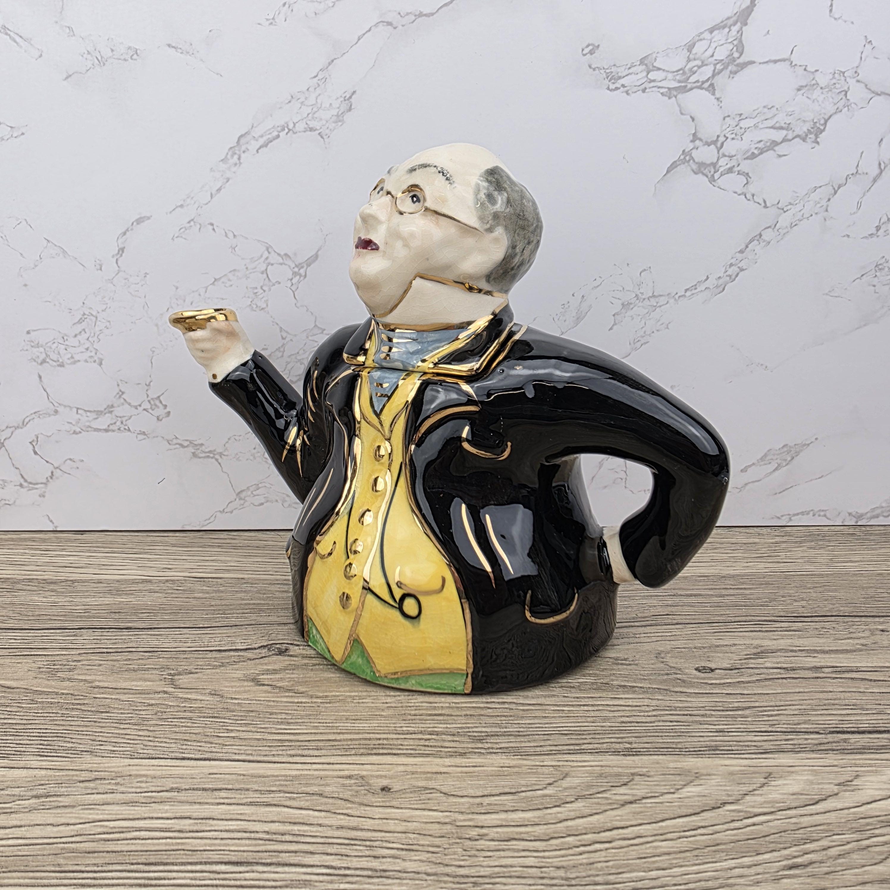 Vintage Mr Pickwick Teapot, Lingard Dickens, English Porcelain Novelty Teapot